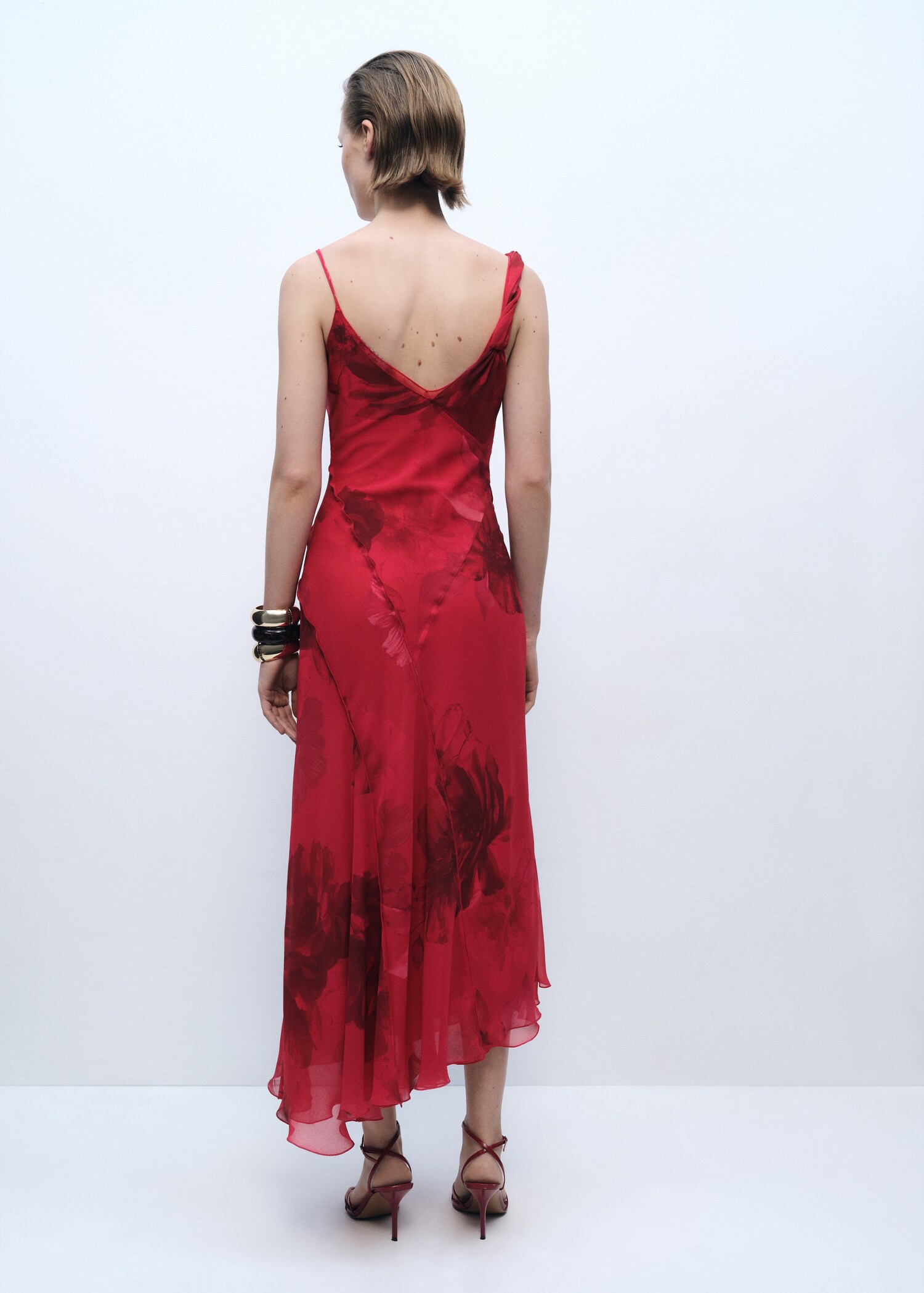 Vestido asimétrico floral - Reverso del artículo