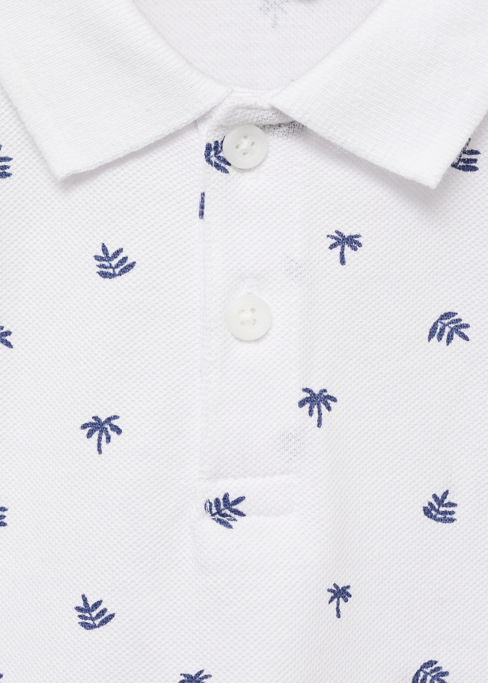 Βαμβακερό εμπριμέ πόλο - Λεπτομέρεια του προϊόντος 8, Υπόλευκο. Ref: 87016710-00.