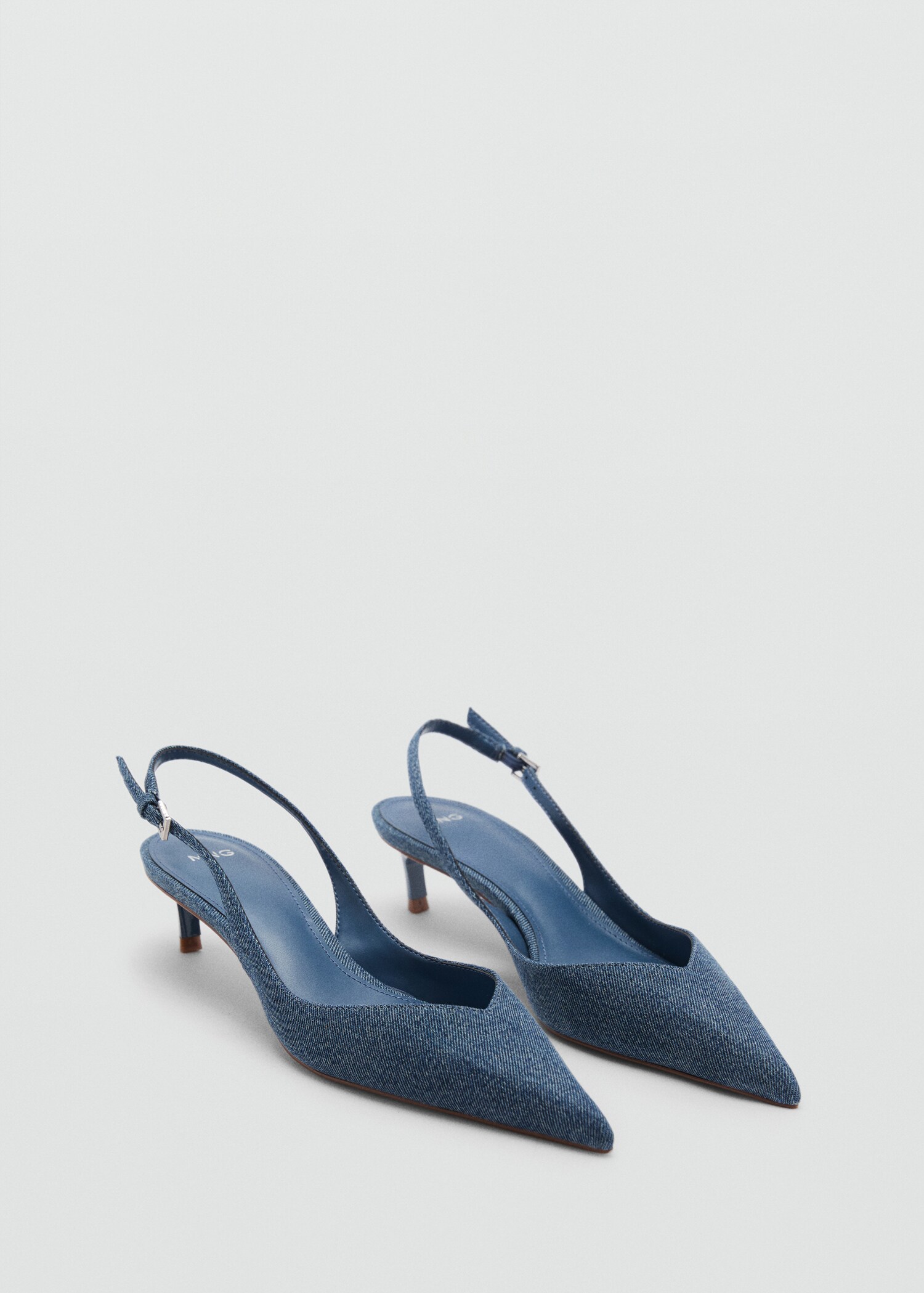 High-heeled denim shoes - Medium plane