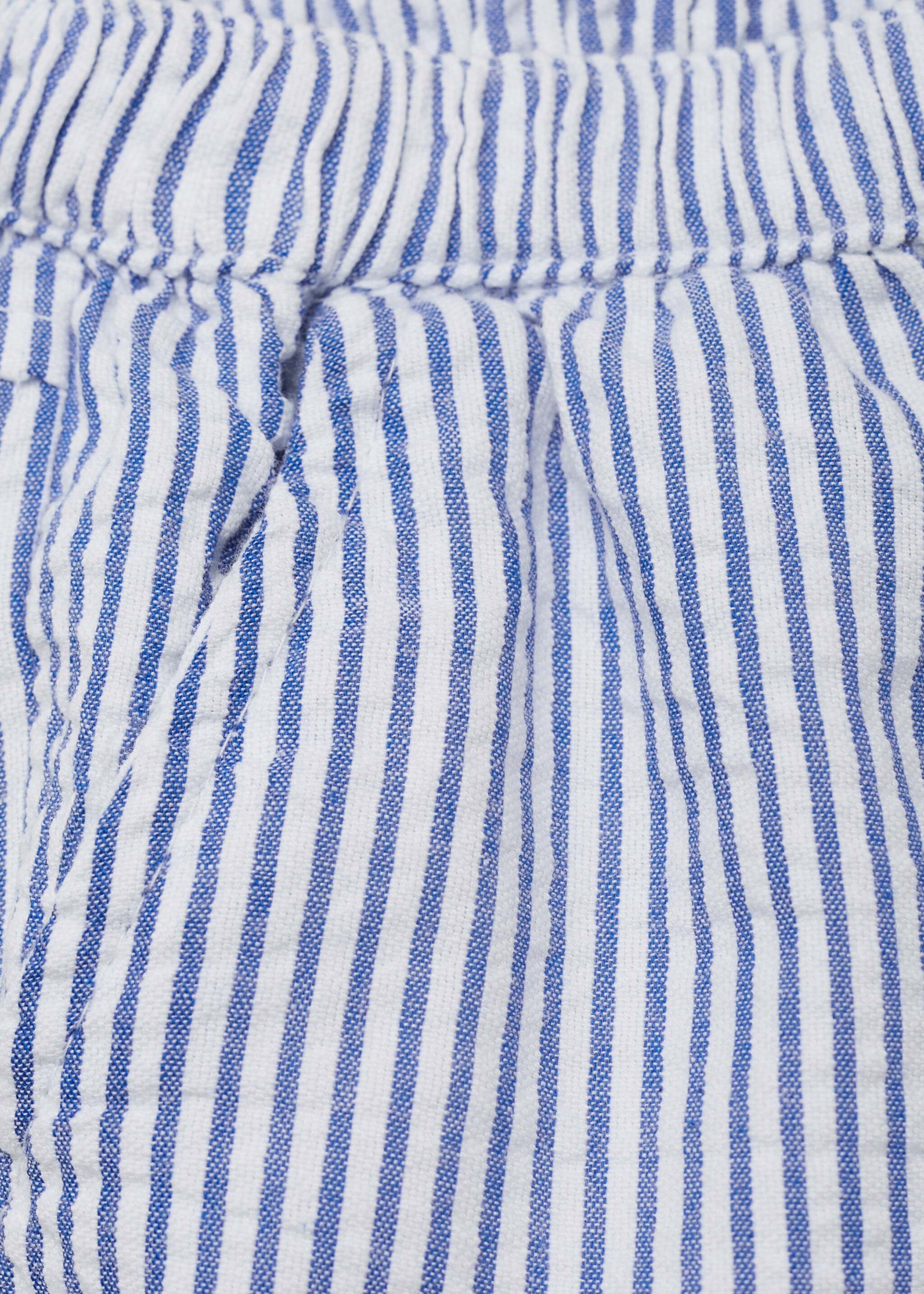 Striped cotton shorts - Details of the article 0, Blue. Ref: 87016717-00.