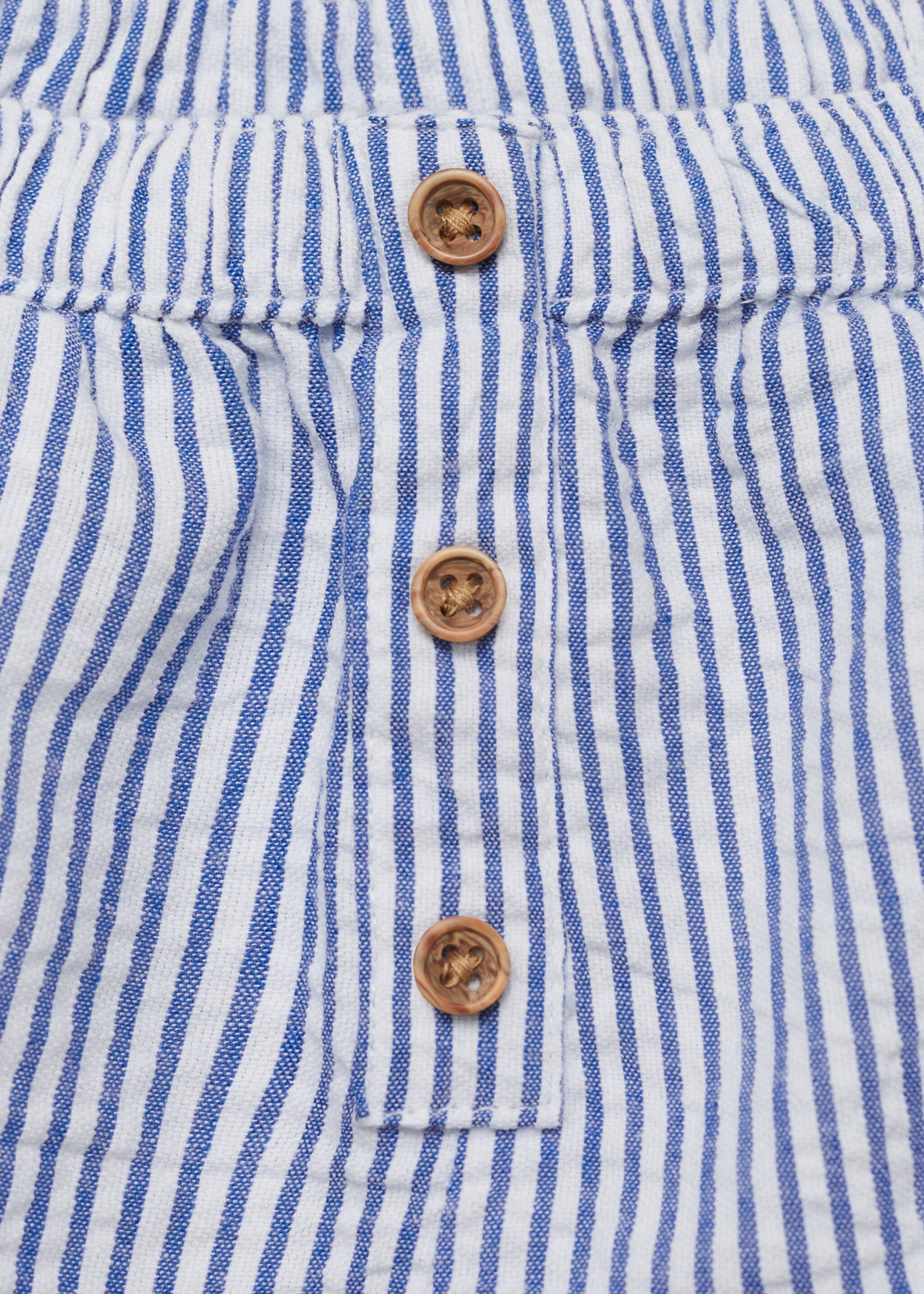 Striped cotton shorts - Details of the article 8, Blue. Ref: 87016717-00.