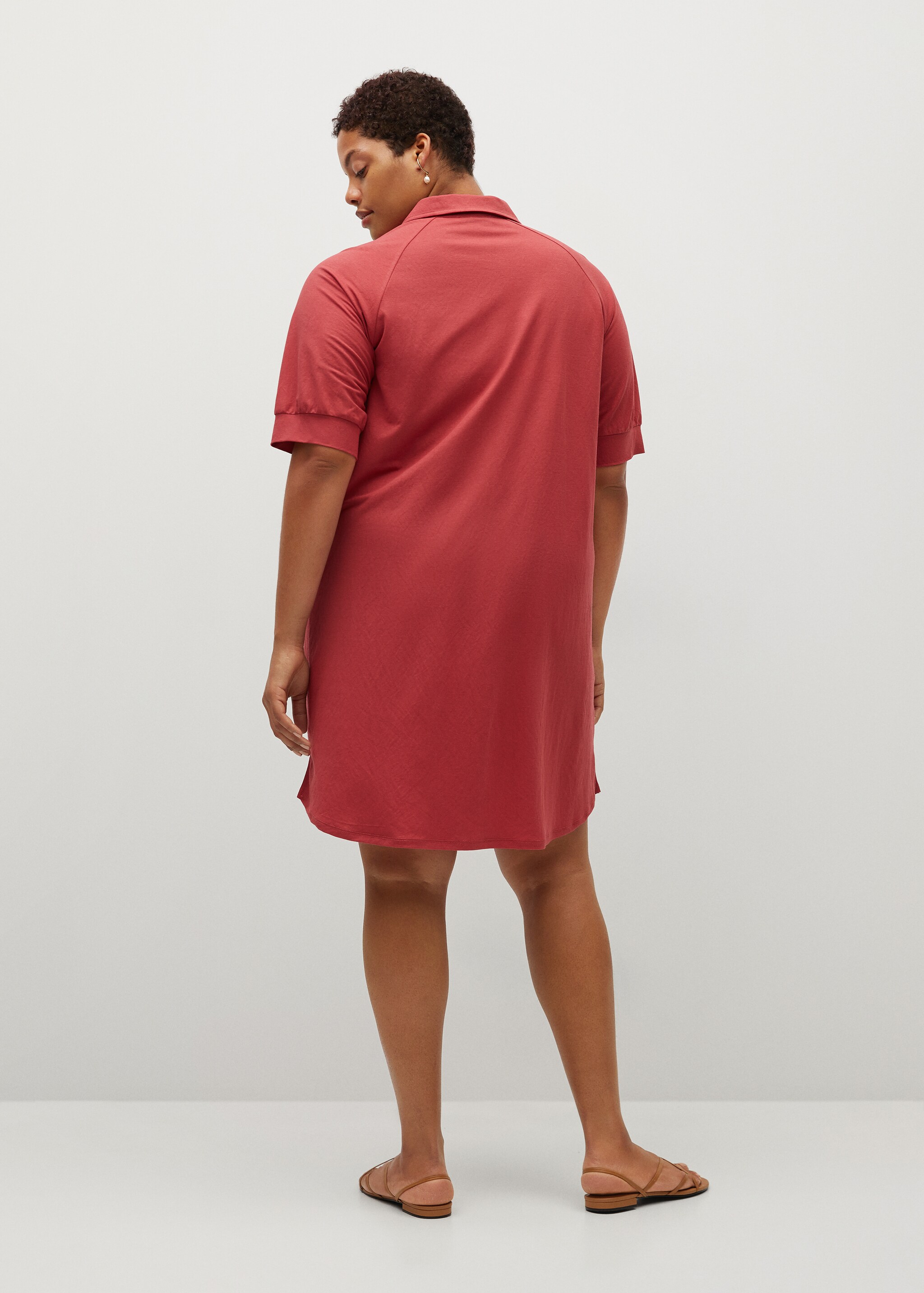 Ruched shirt collar dress - Reverse of the article