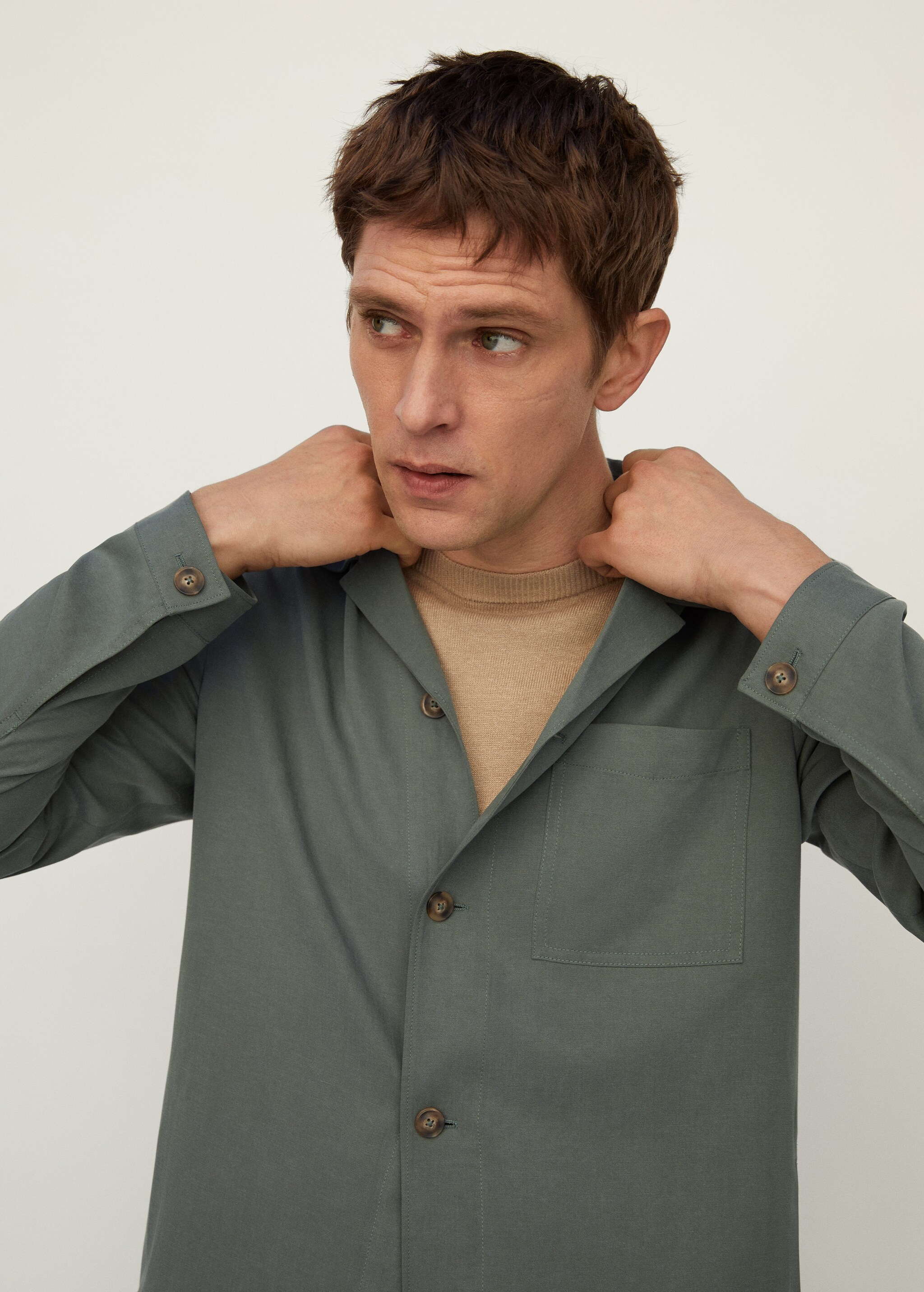 Sobrecamisa lyocell lino bolsillo - Detalle del artículo 1