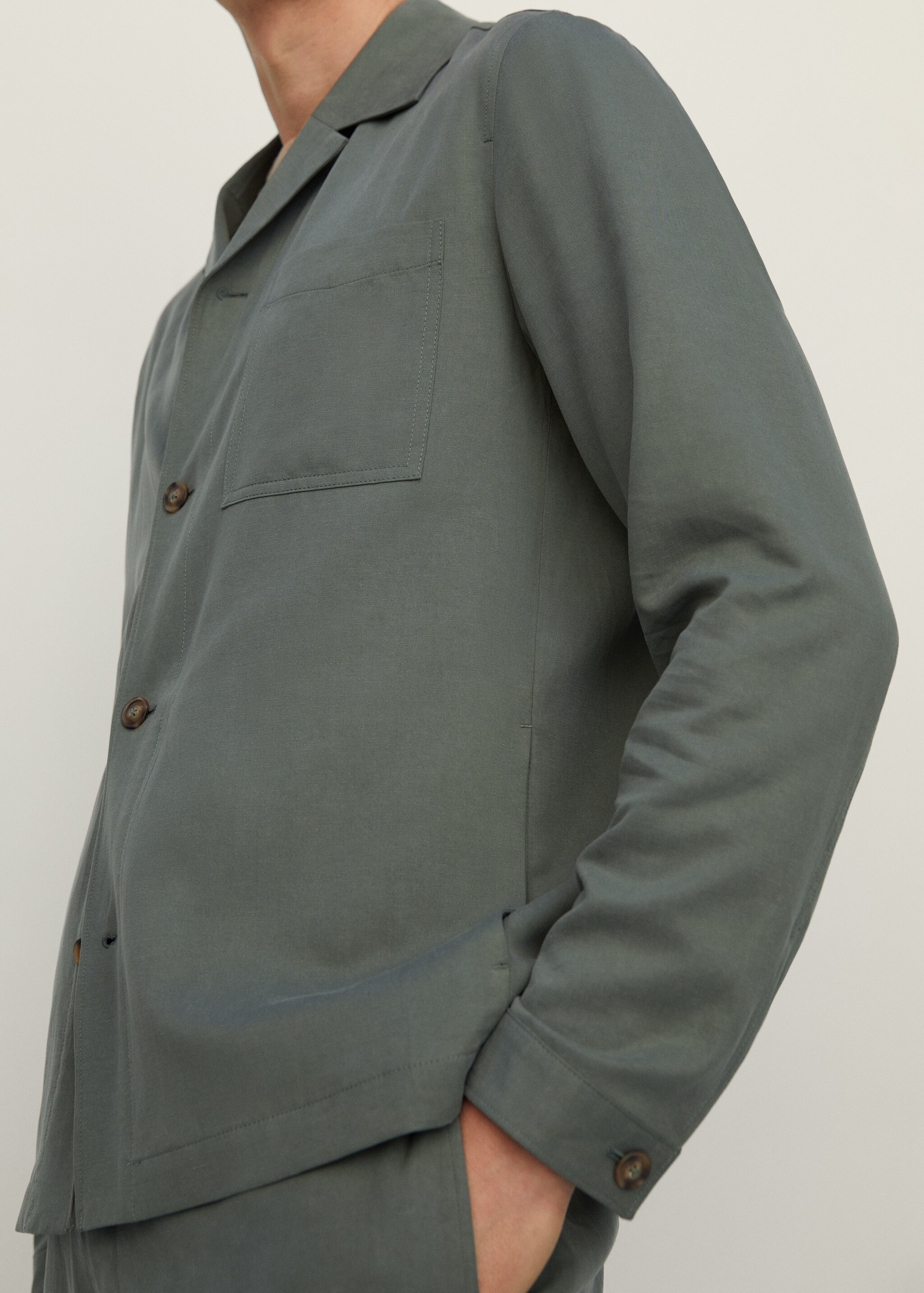 Sobrecamisa lyocell lino bolsillo - Detalle del artículo 3
