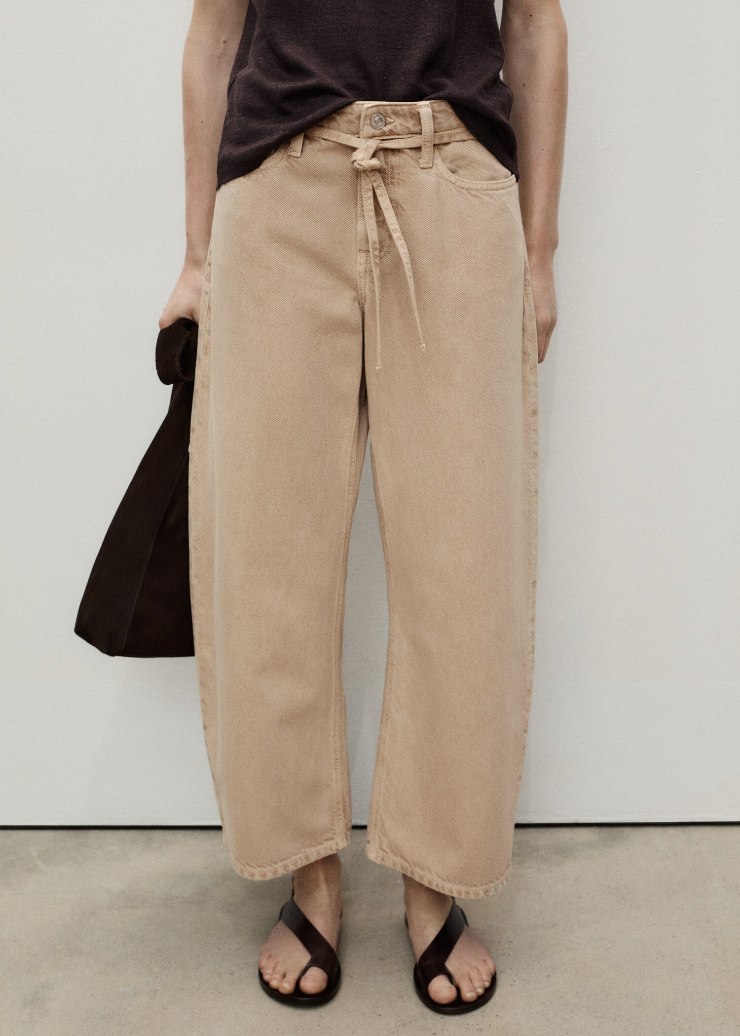 Balloon jeans with belt - Medium plane