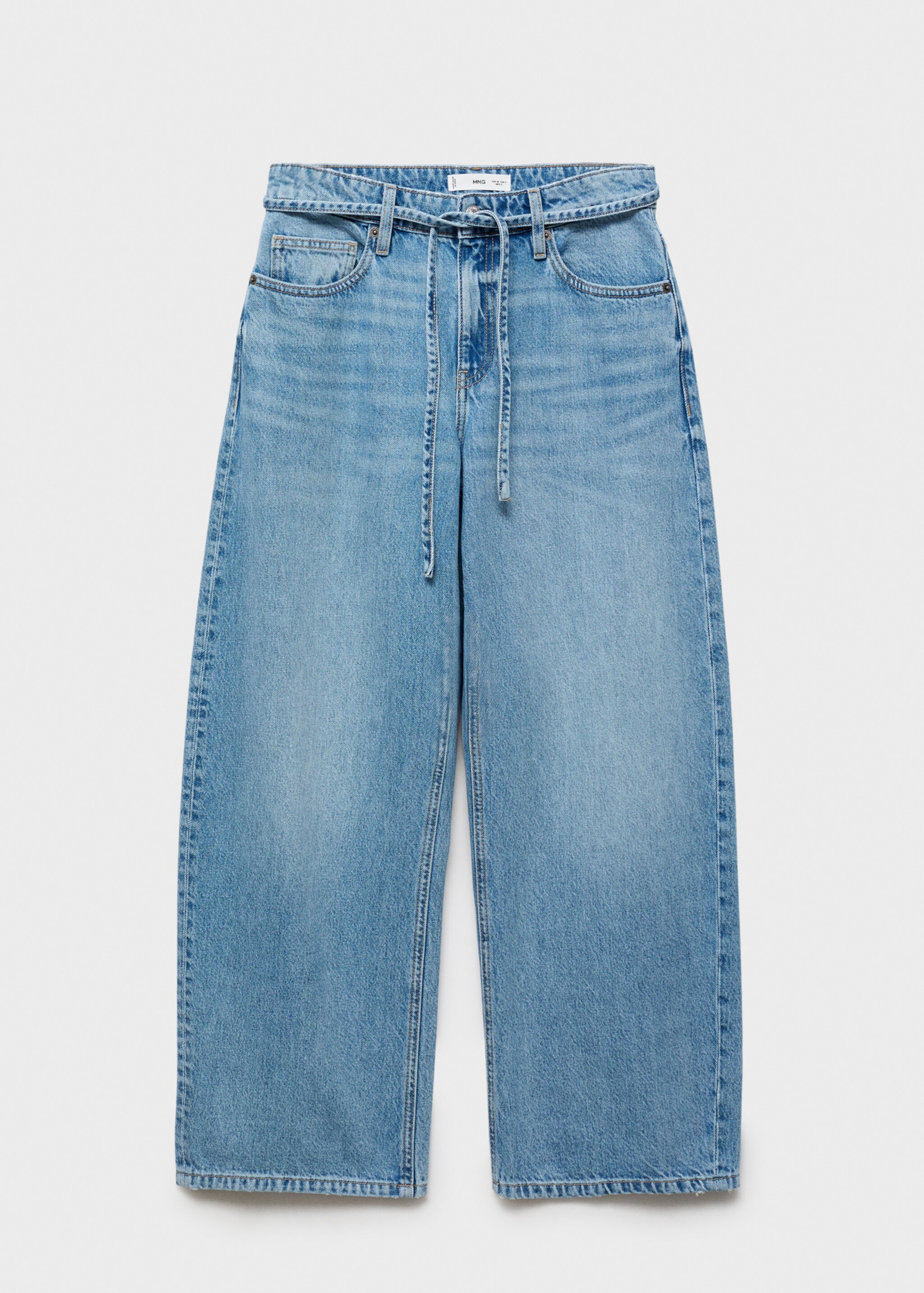 Balloon jeans with belt - Article without model, Medium Blue. Ref: 87017176-00.