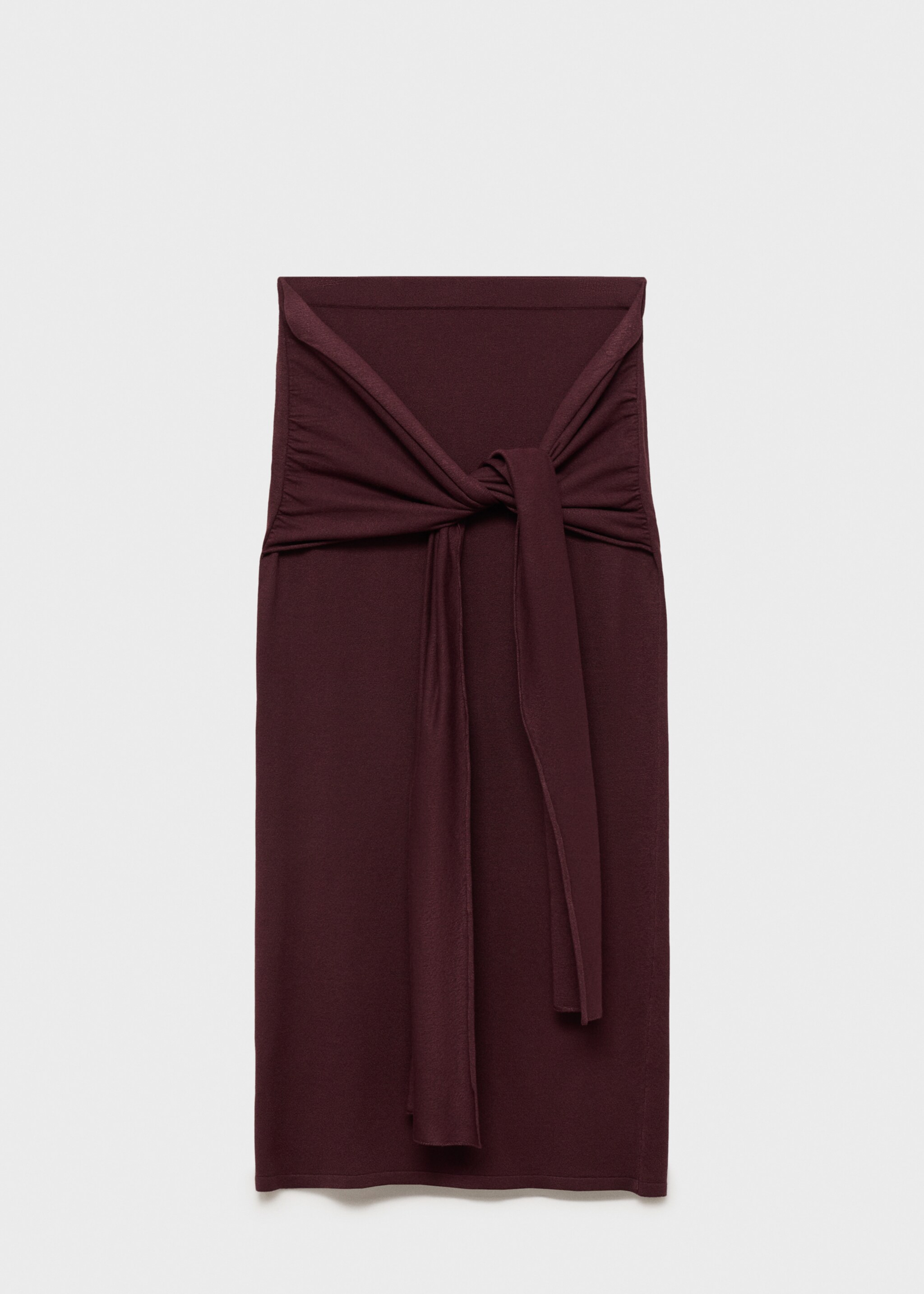 Knitted skirt with knot detail - Article without model, Chocolate. Ref: 87017191-00.