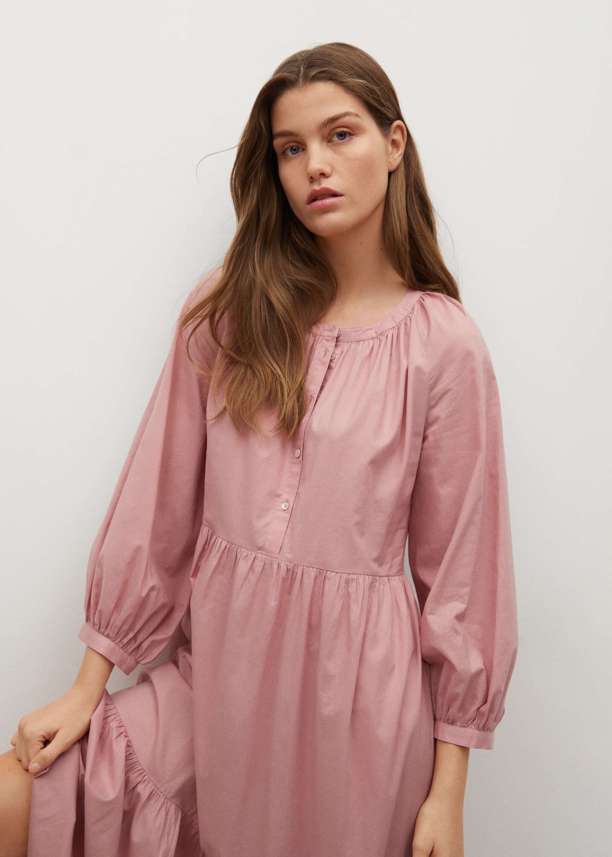 Frill cotton dress - Medium plane