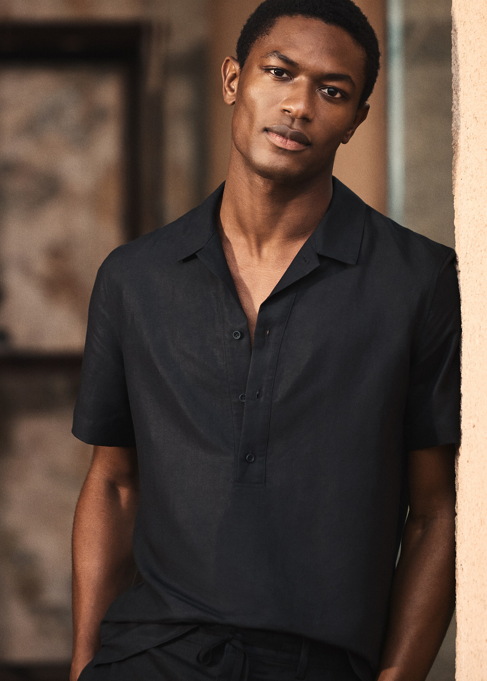Camisa regular fit lino manga corta - Detalle del artículo 5