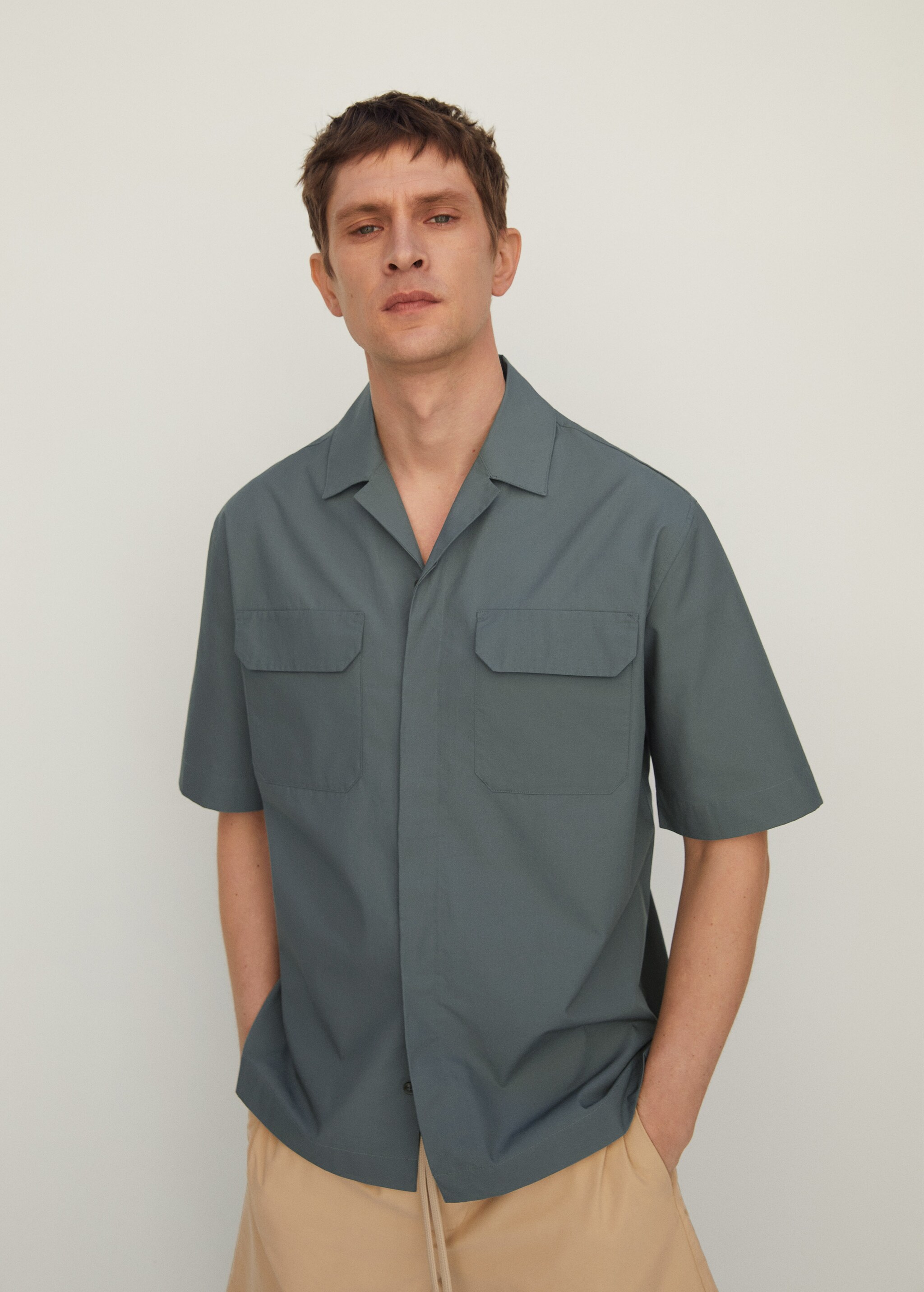 Cotton lyocell shirt with pockets - Medium plane