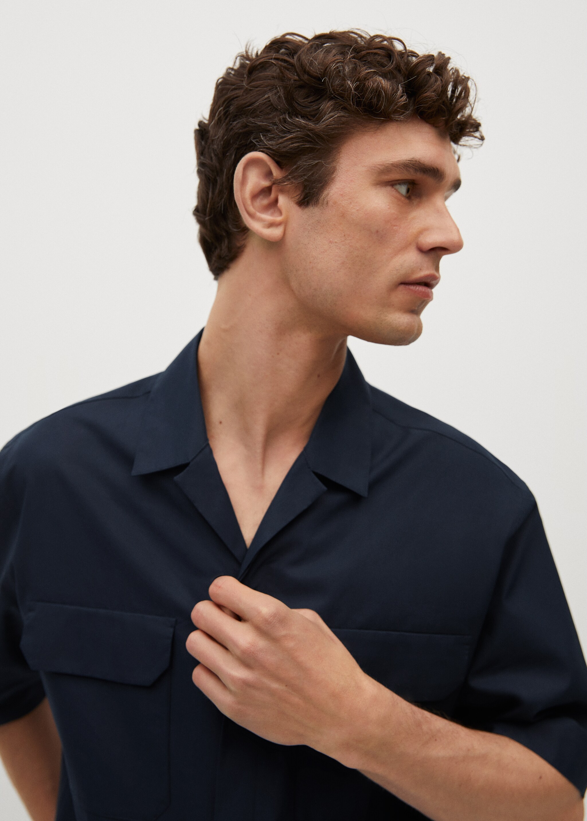 Cotton lyocell shirt with pockets - Details of the article 2