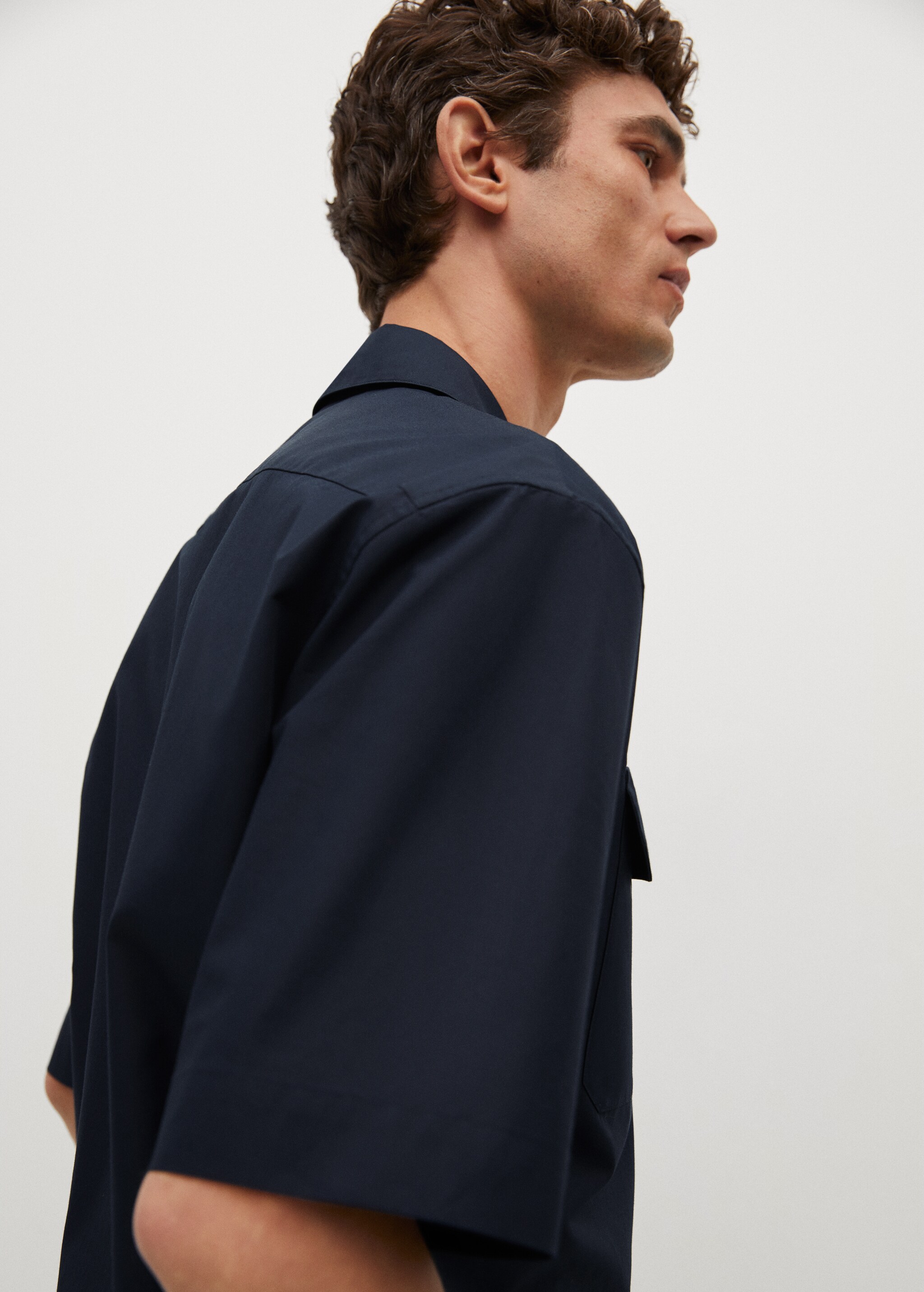 Cotton lyocell shirt with pockets - Details of the article 3