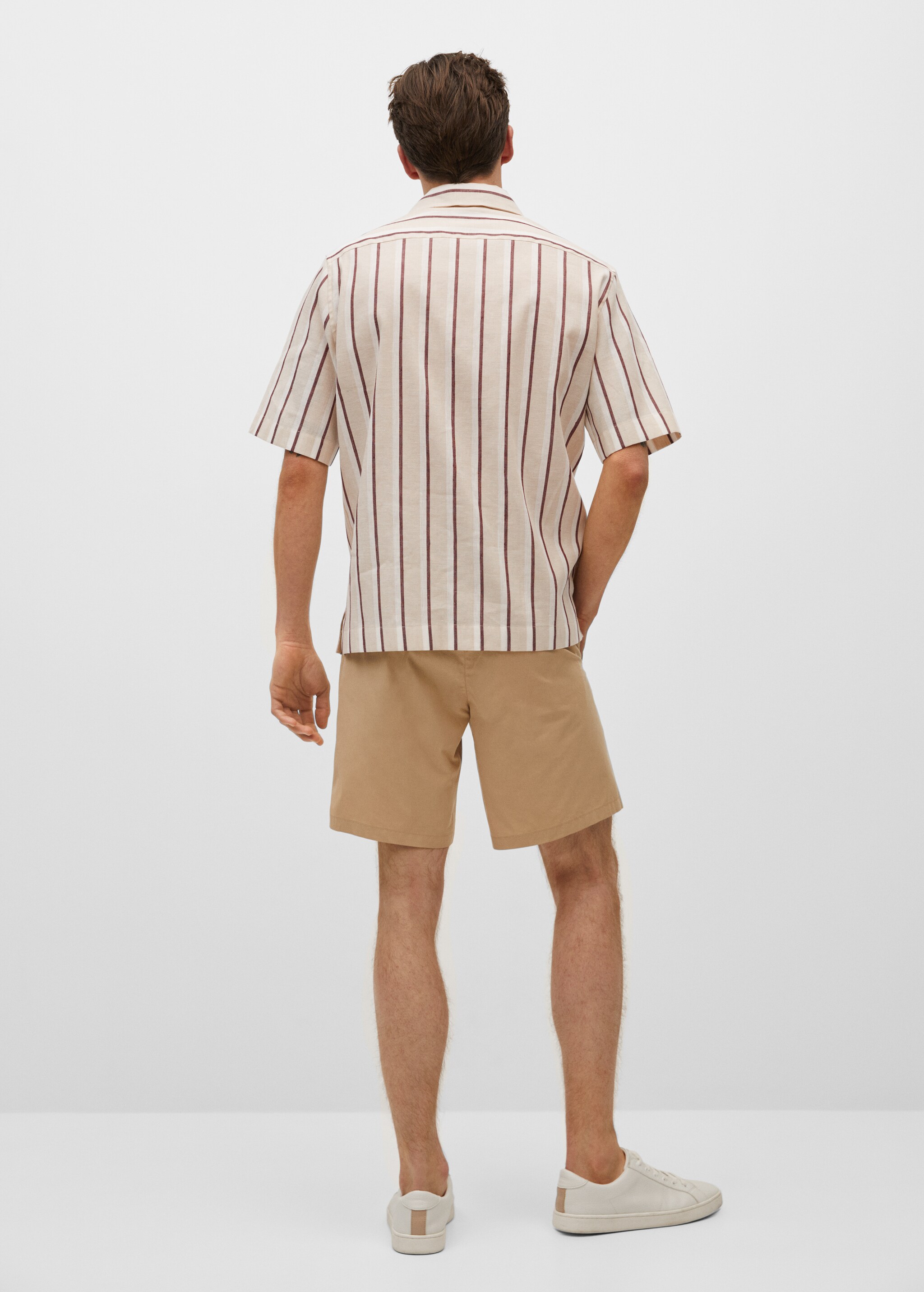 Camisa regular fit lino rayas  - Reverso del artículo