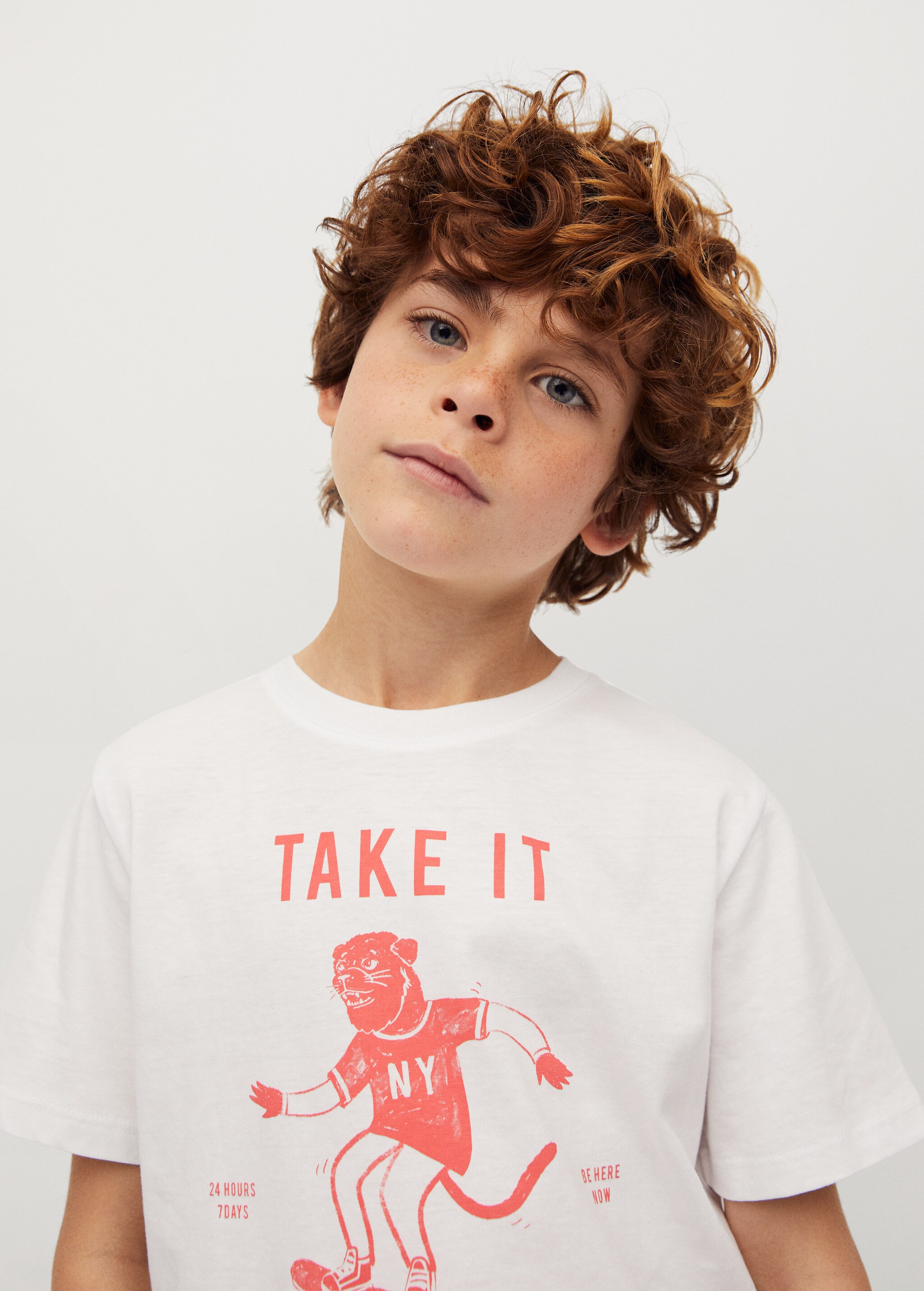 Bedrucktes Baumwoll-T-Shirt - Mittlere Ansicht