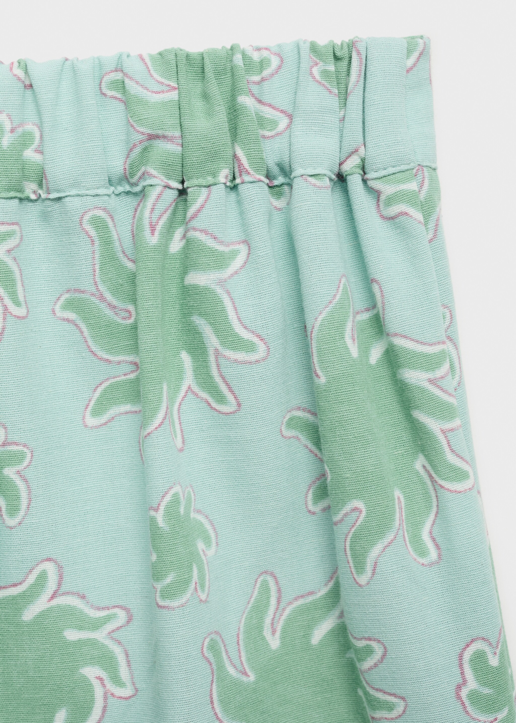 Printed straight pants - Details of the article 0, Pastel Green. Ref: 87017708-00.