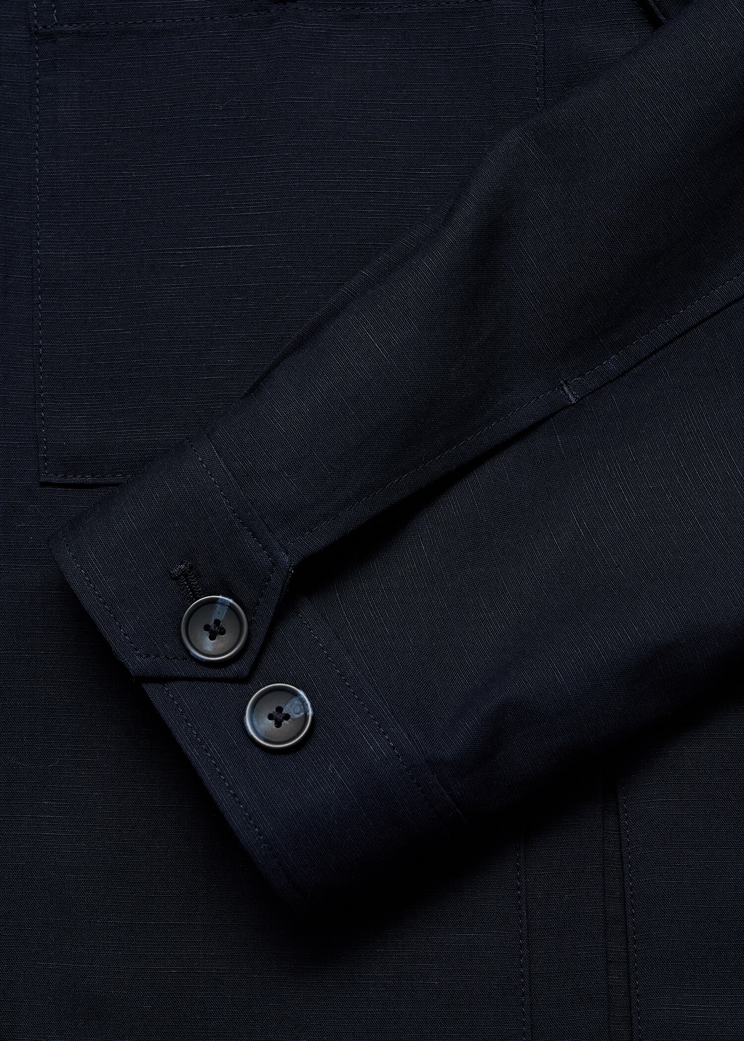 Lyocell linen overshirt with pockets - Details of the article 0