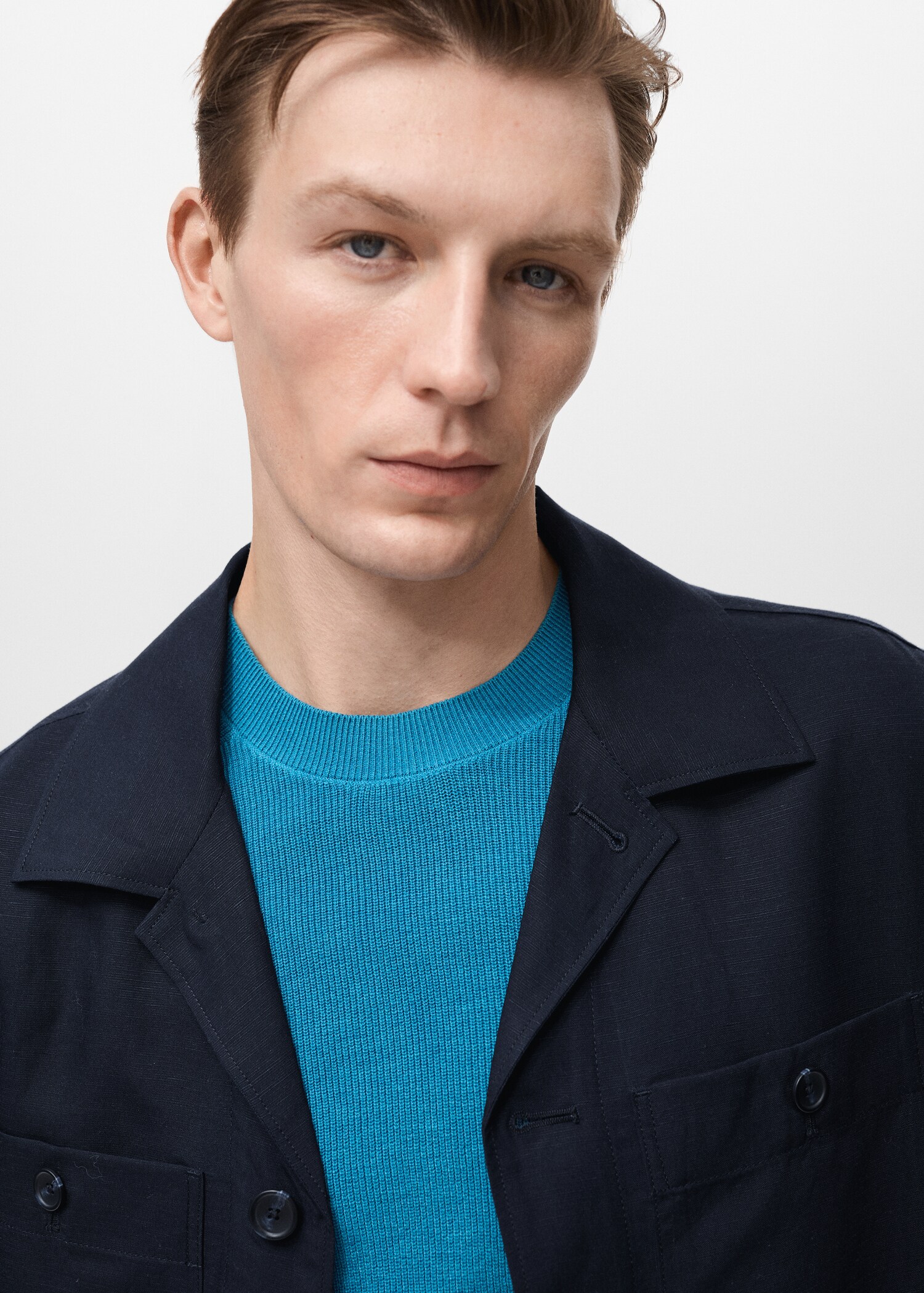 Lyocell linen overshirt with pockets - Details of the article 1