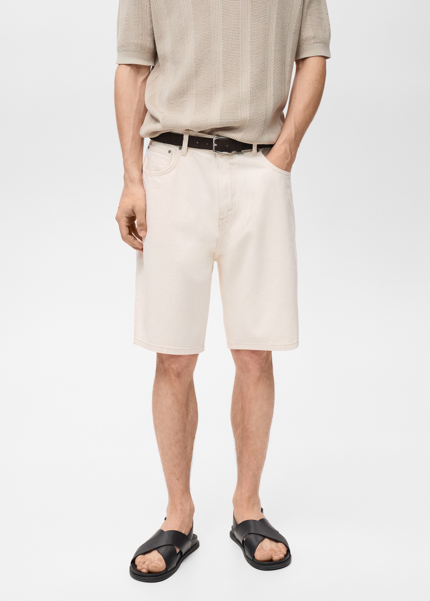 Bermudas vaqueras relaxed fit - Plano medio