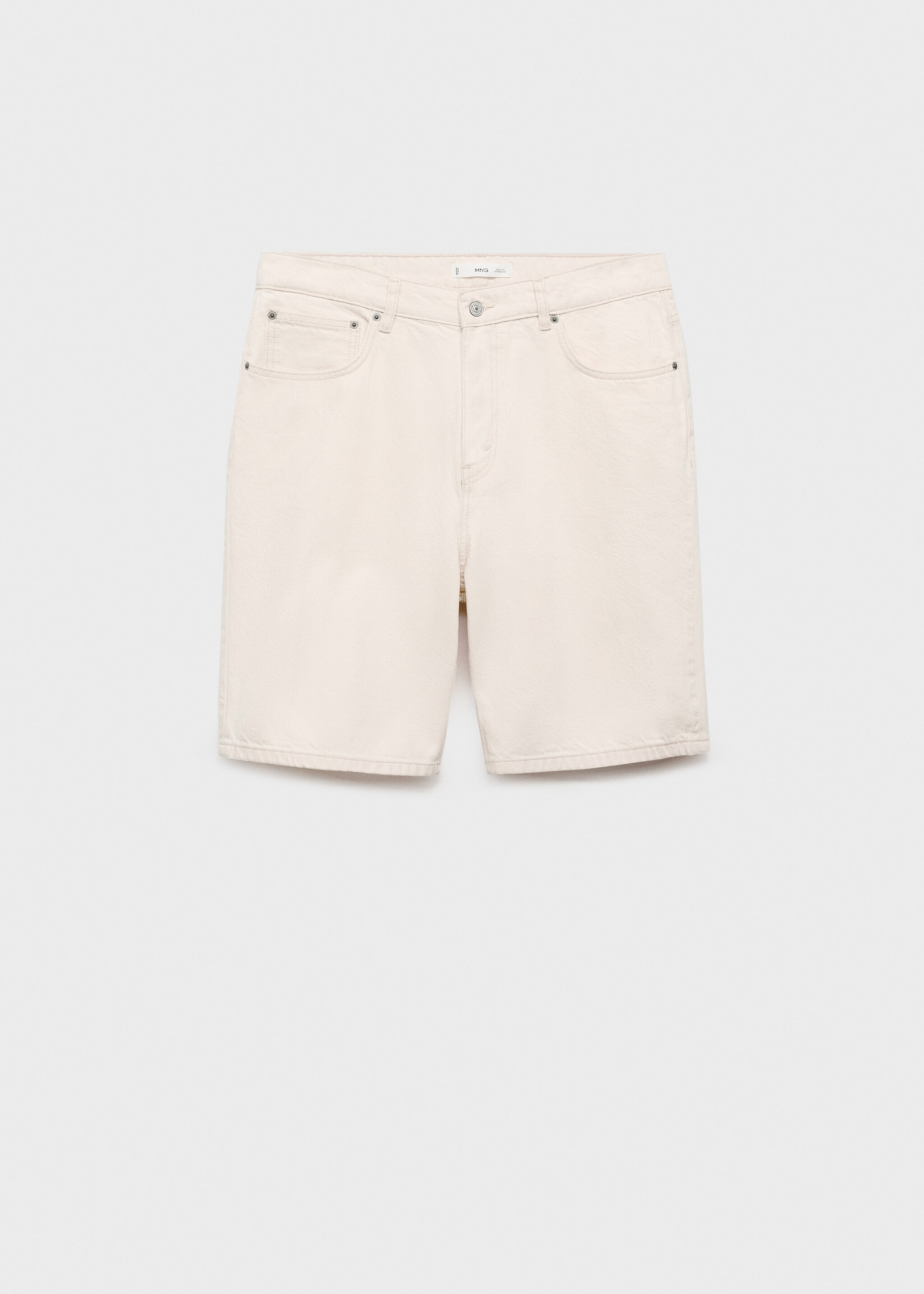 Denim relaxed-fit bermuda shorts - Article without model, Off White. Ref: 87017890-00.
