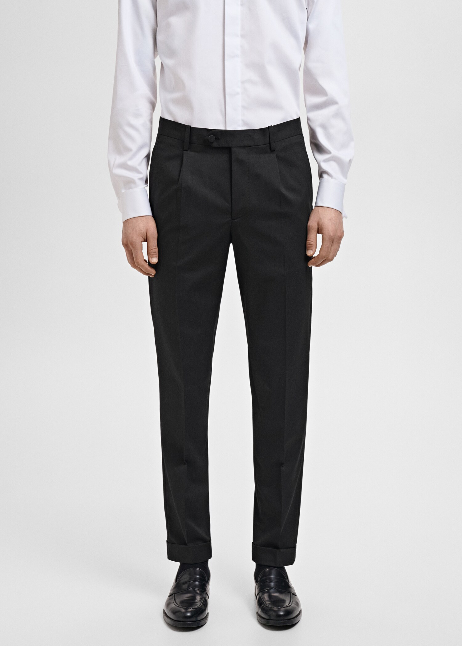 Straight-fit suit trousers - Medium plane