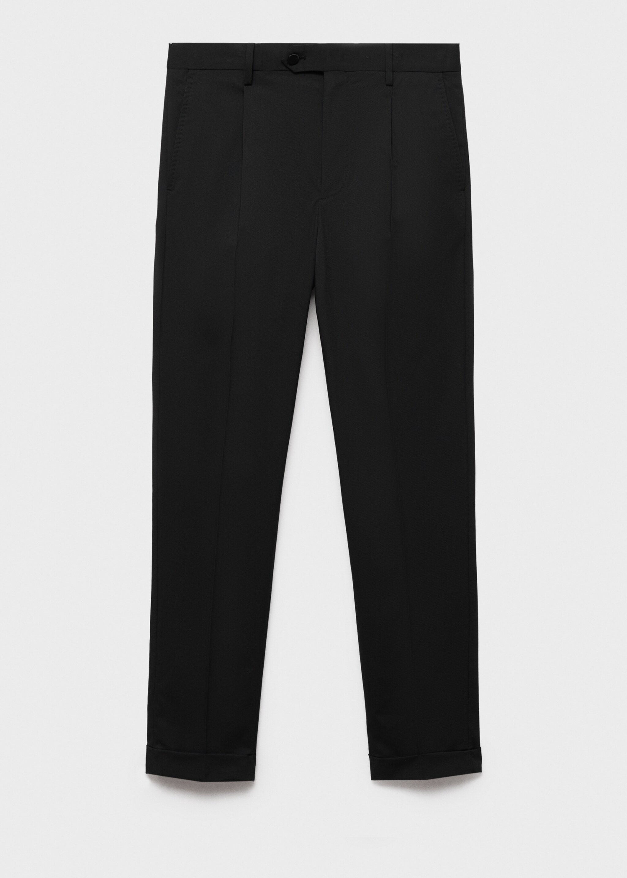 Straight-fit suit trousers - Article without model, Black. Ref: 87017893-00.
