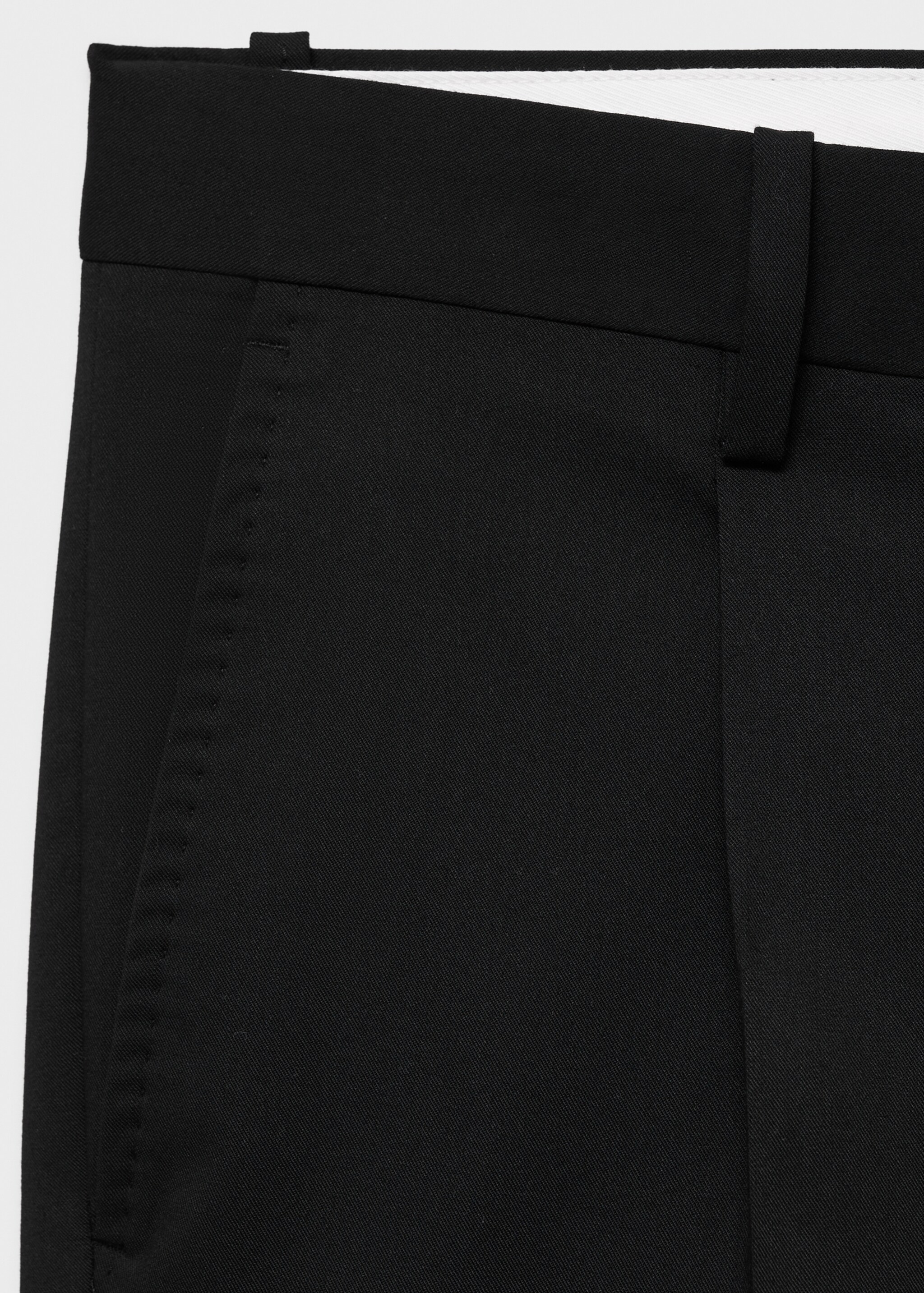 Straight-fit suit trousers - Details of the article 8, Black. Ref: 87017893-00.