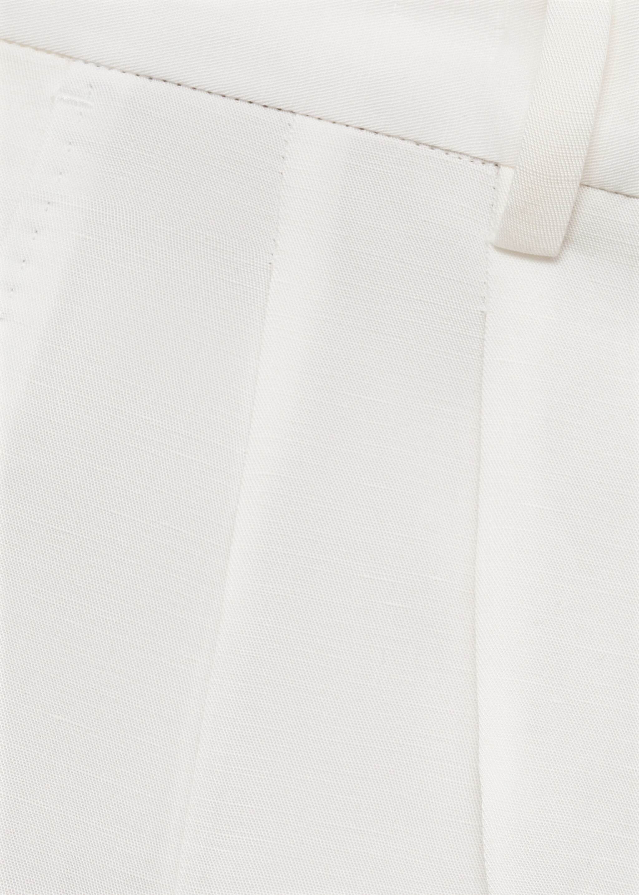 Linen-blend pleated trousers - Details of the article 0, Off White. Ref: 87017895-00.