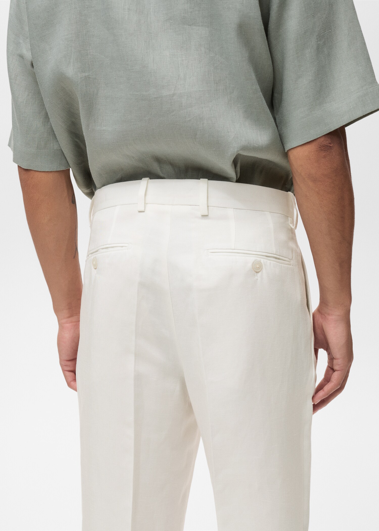 Linen-blend pleated trousers - Details of the article 6