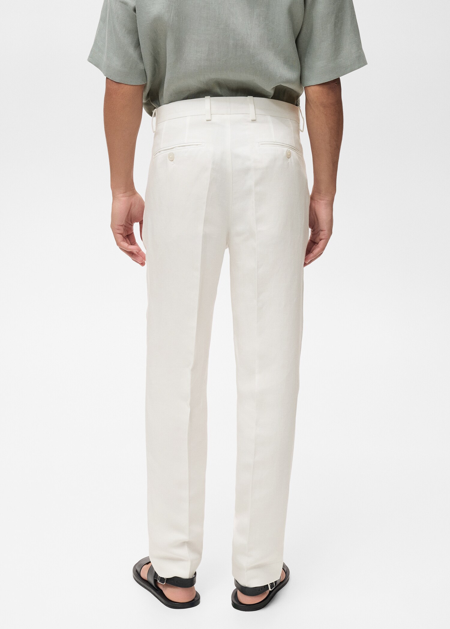 Linen-blend pleated trousers - Reverse of the article