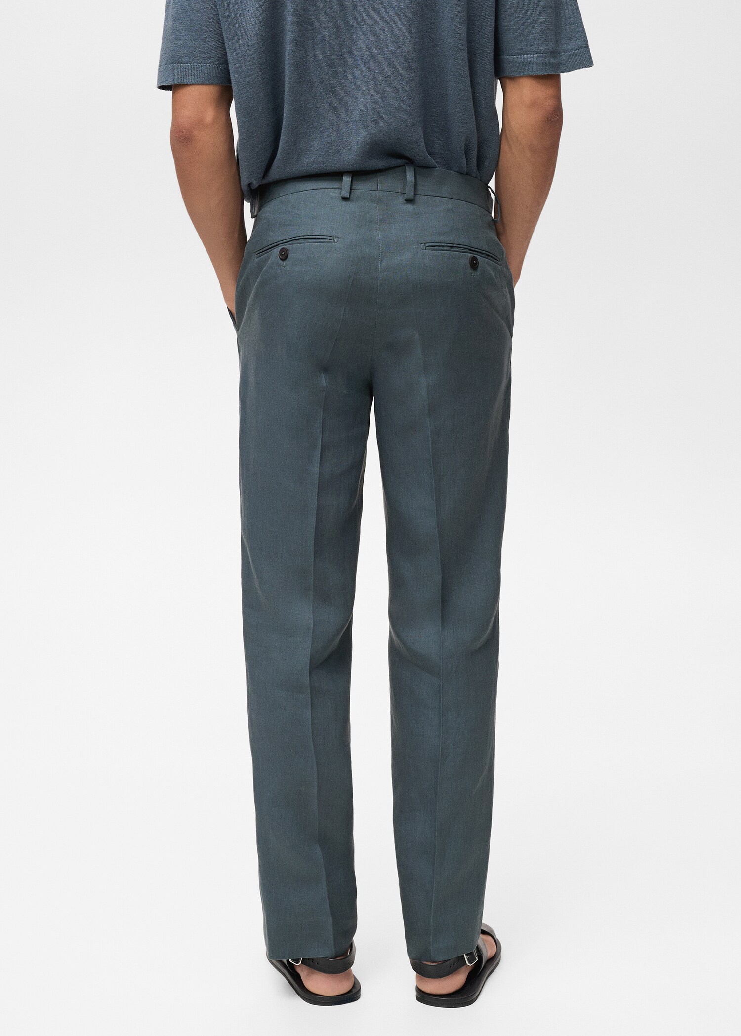 Pantalon 100 % lin droit - Verso de l’article