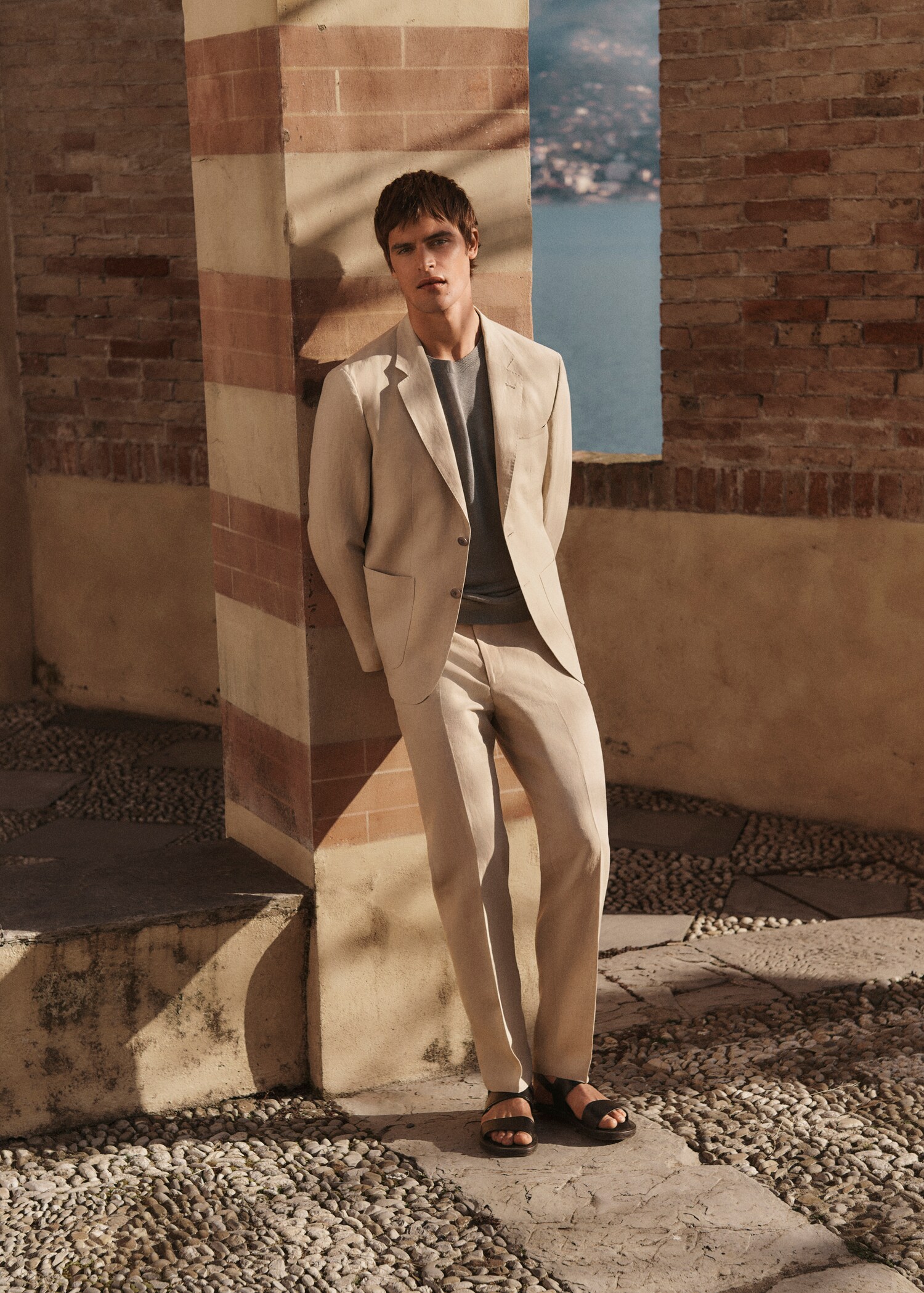 Kalhoty slim fit 100% len - Detail zboží 5