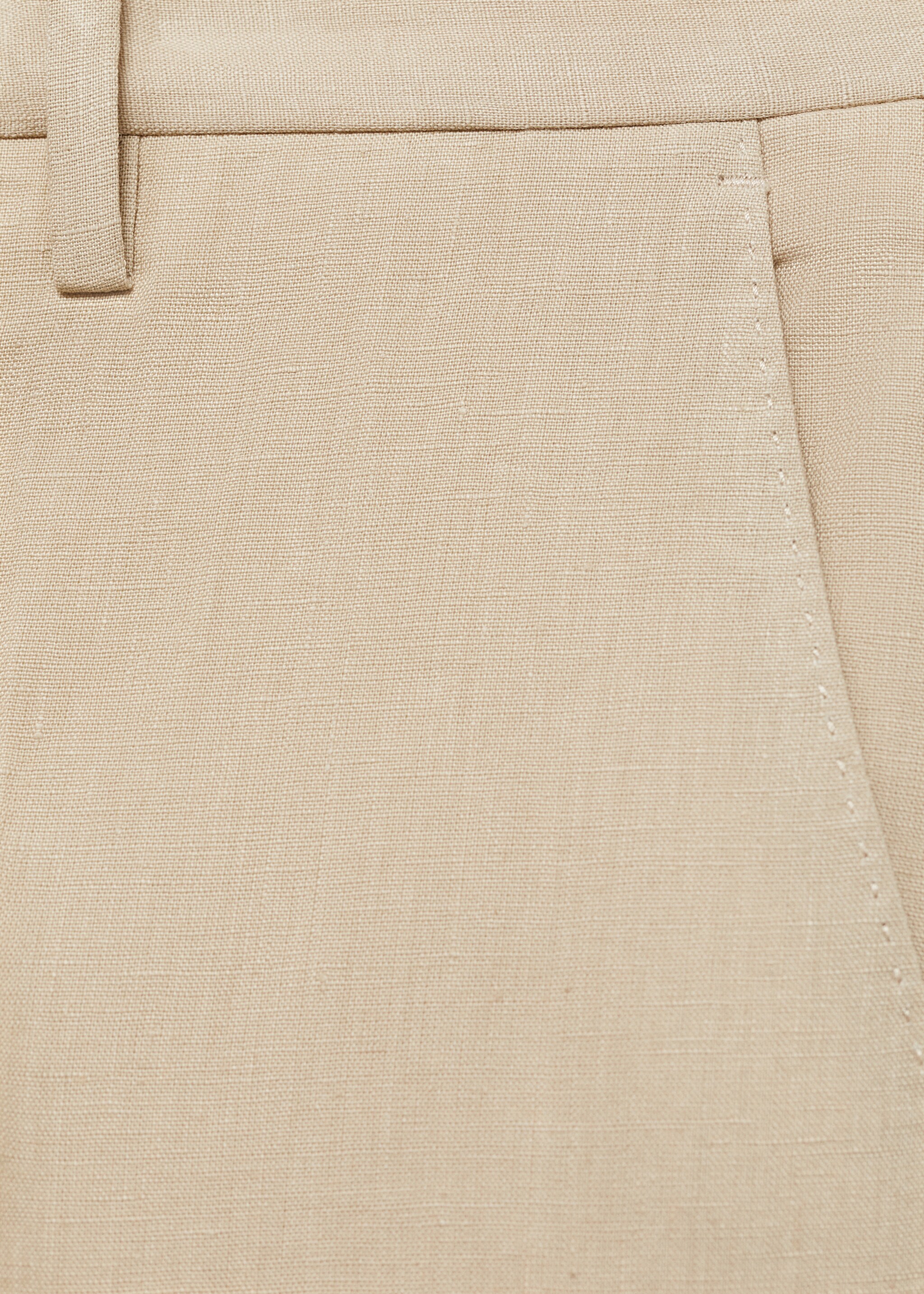 Kalhoty slim fit 100% len - Detail zboží 8, Středně hnědá. Ref: 87017899-00.