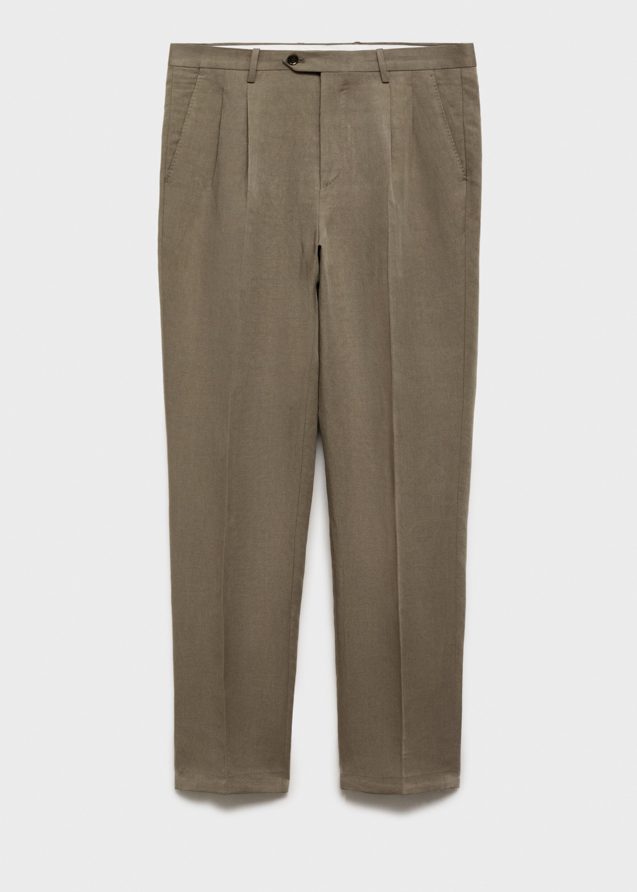 Pantalons vestit slim fit barreja lli pinces - Article sense model, Gris visó. Ref: 87017900-00.