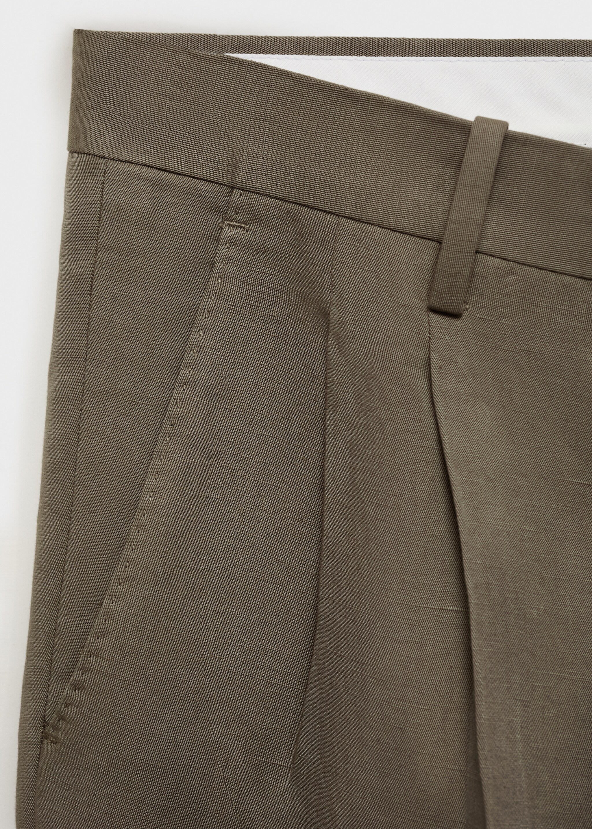 Pantalons vestit slim fit barreja lli pinces - Detall de l'article 0, Gris visó. Ref: 87017900-00.