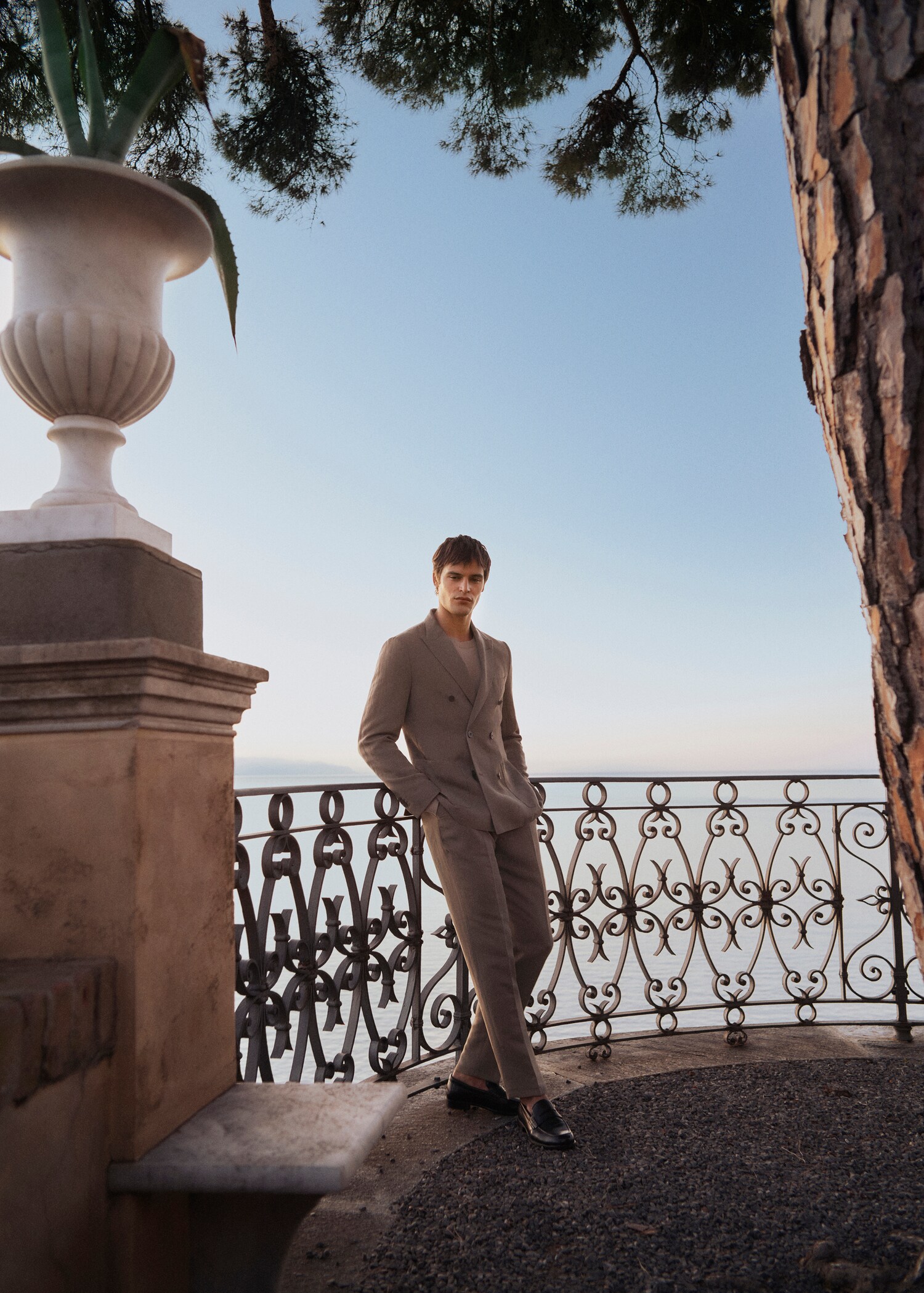 Pantalons vestit slim fit barreja lli pinces - Detall de l'article 5