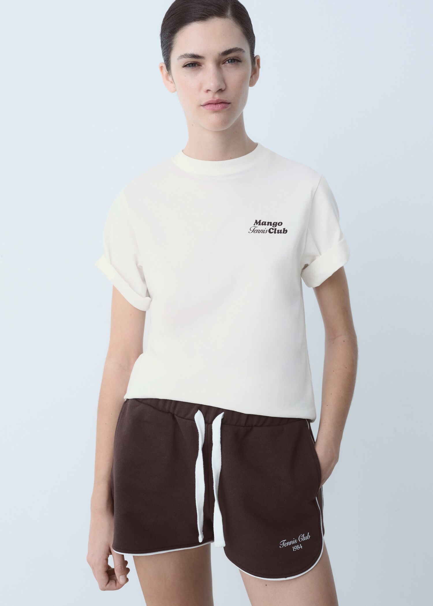 Cotton t-shirt with printed message - Medium plane