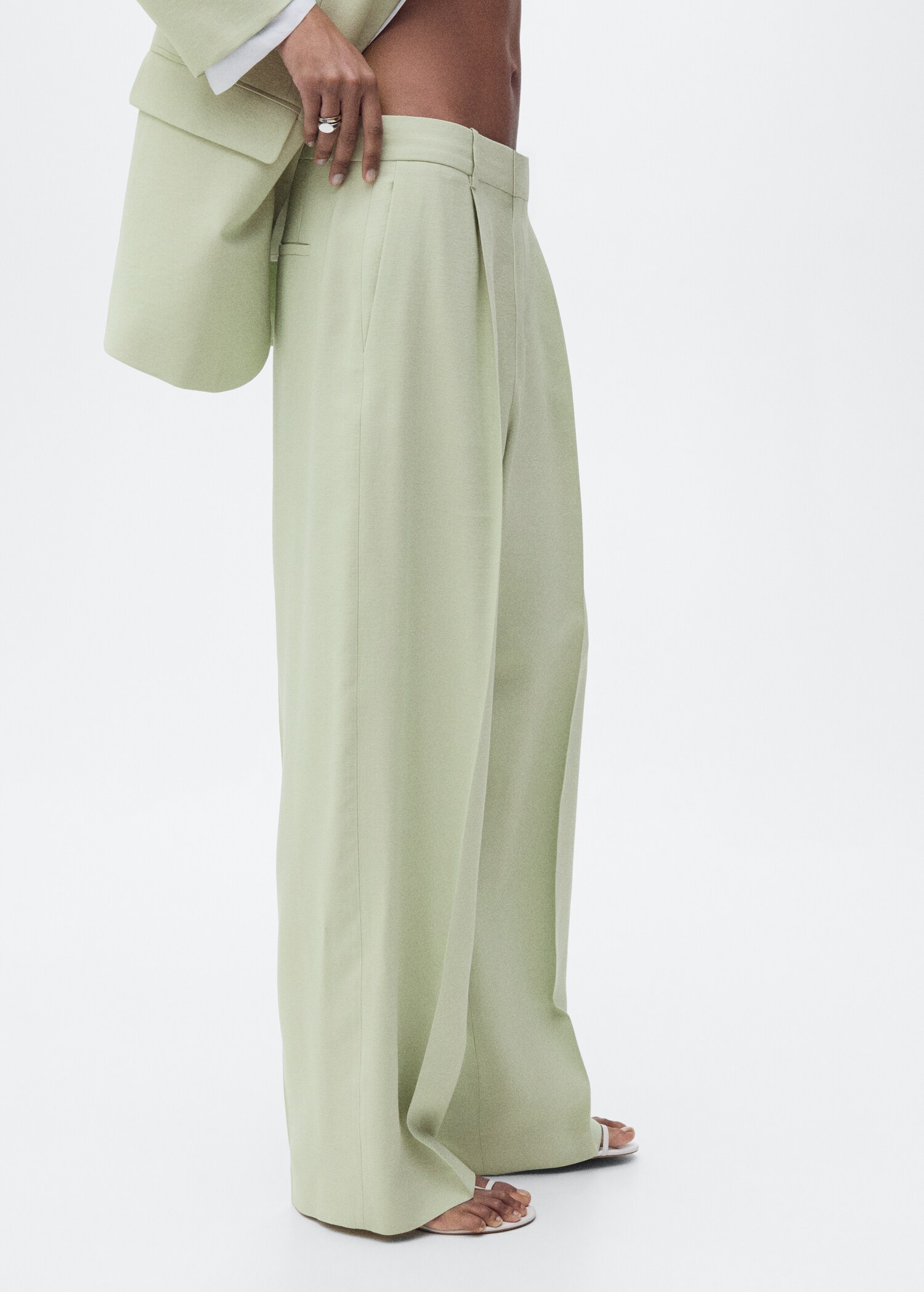 Straight-fit suit trousers - Medium plane