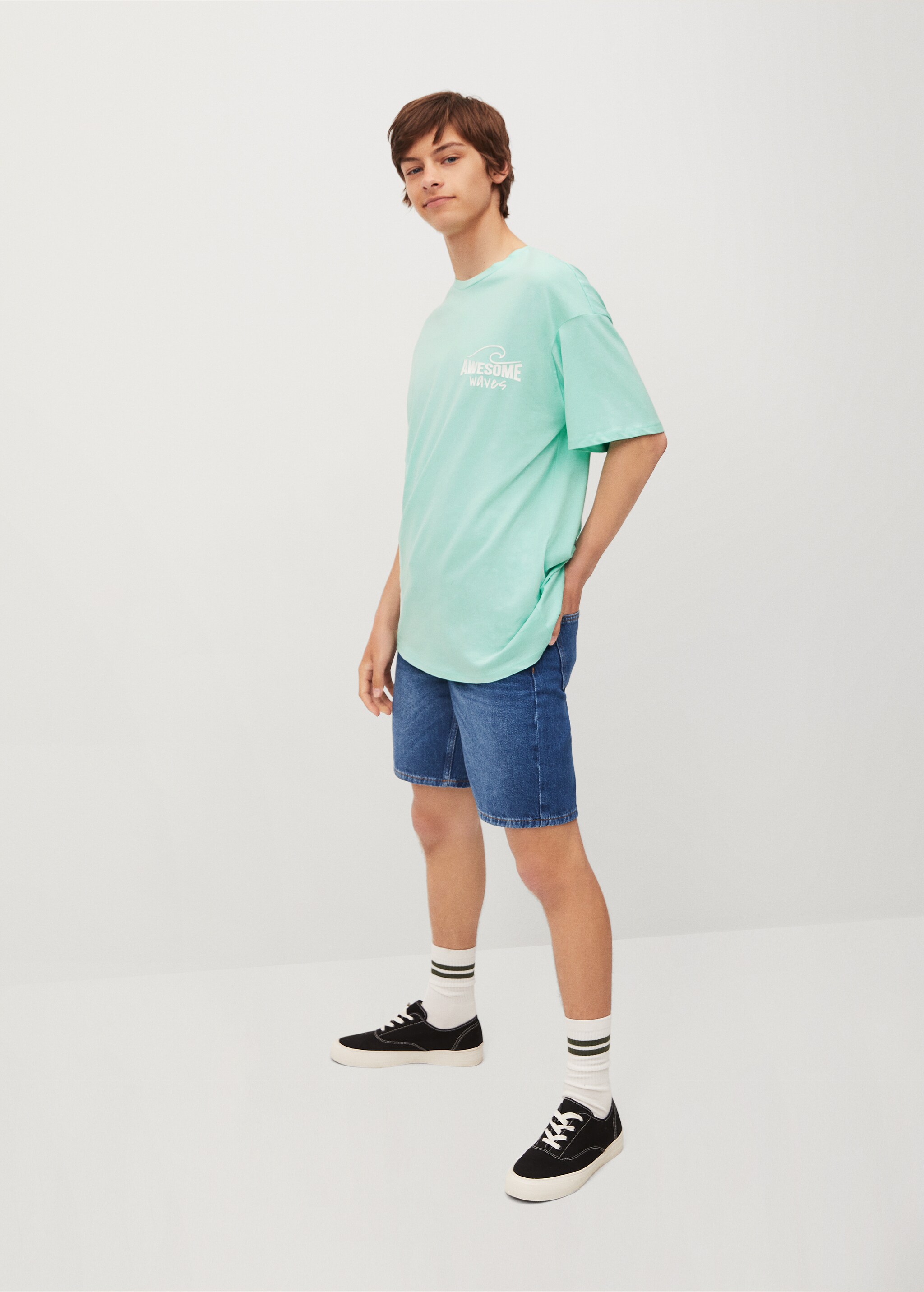 Camiseta algodón estampado - Plano medio