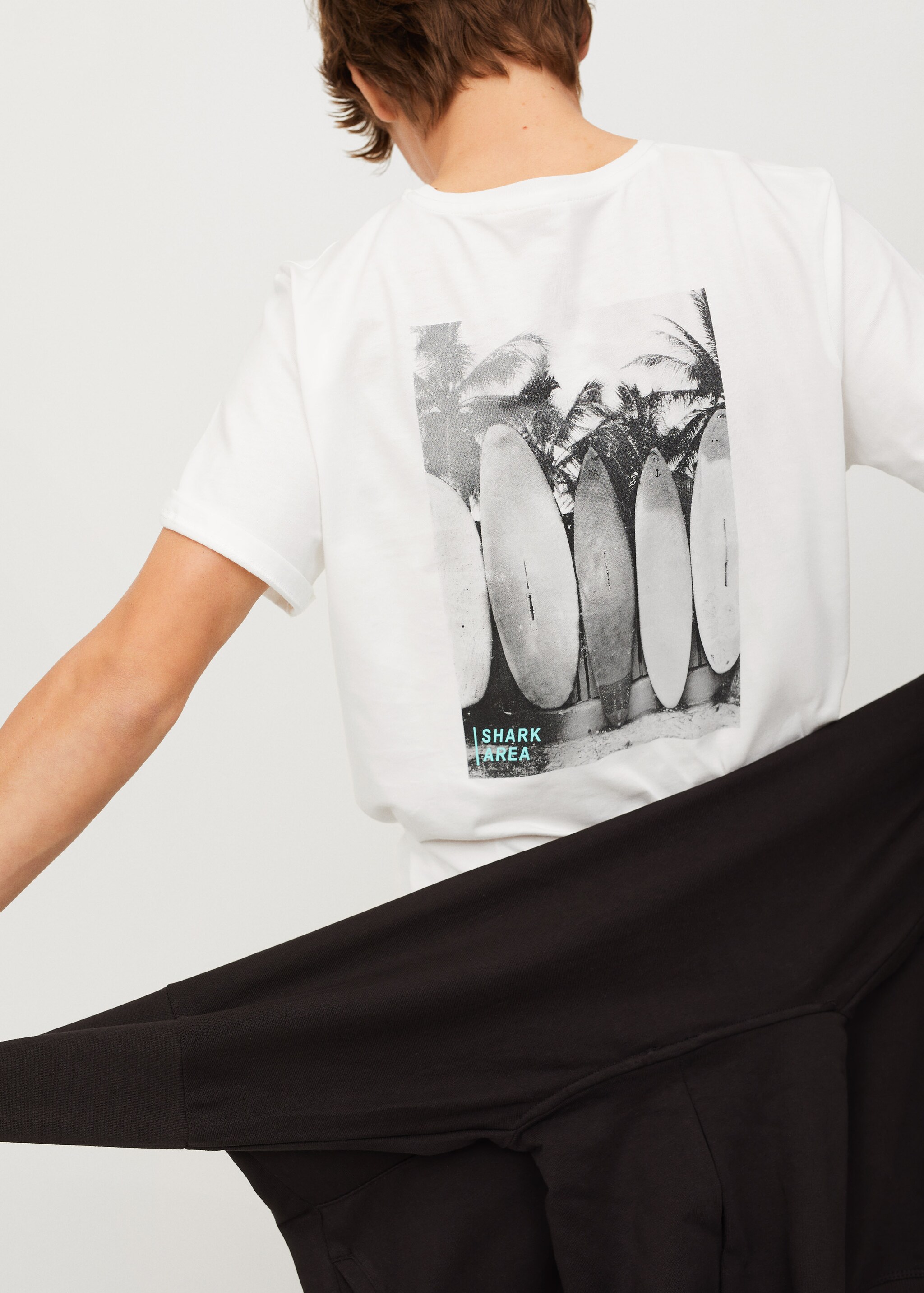 Bedrucktes Baumwoll-T-Shirt - Mittlere Ansicht