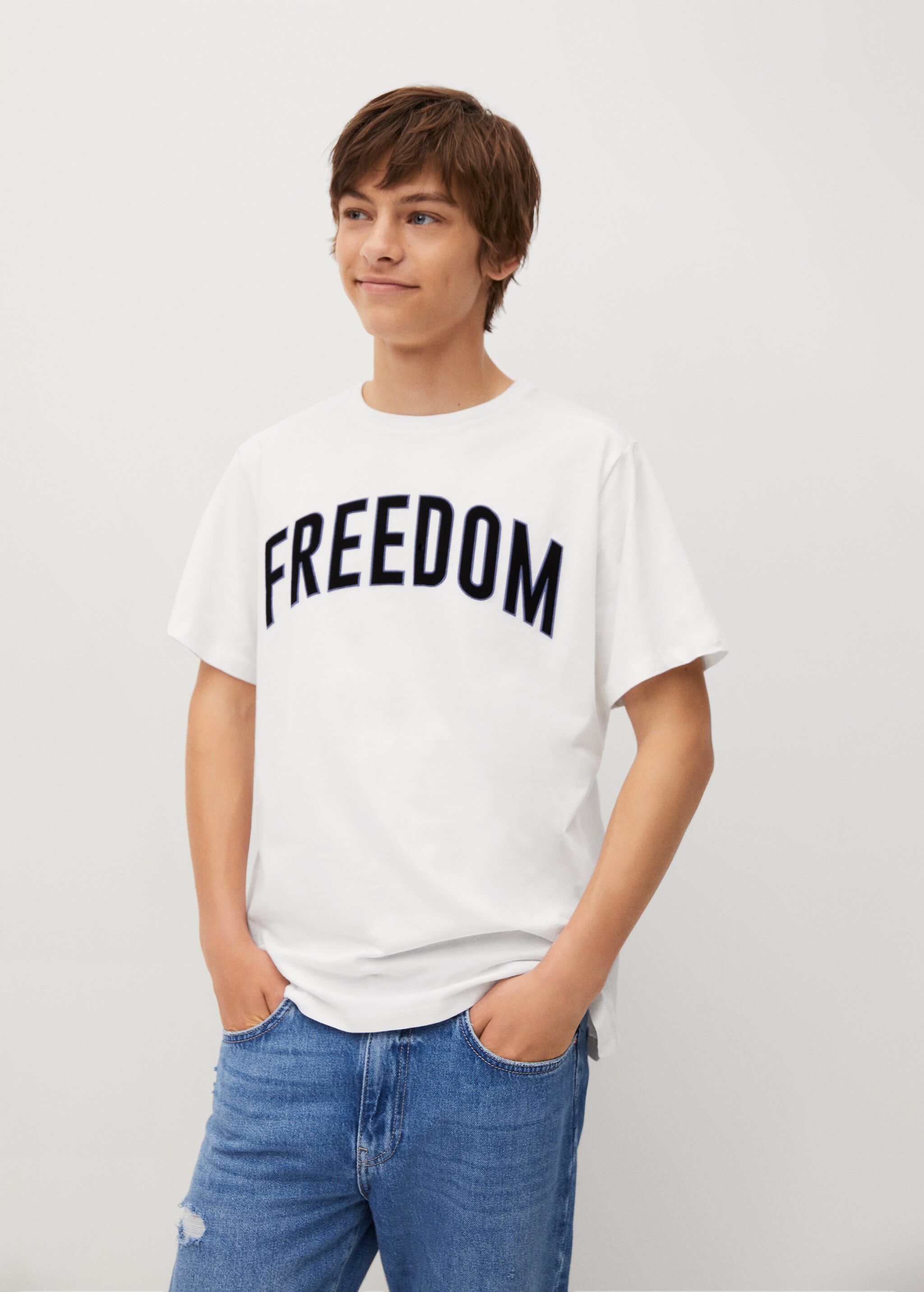 Camiseta algodón mensaje - Plano medio