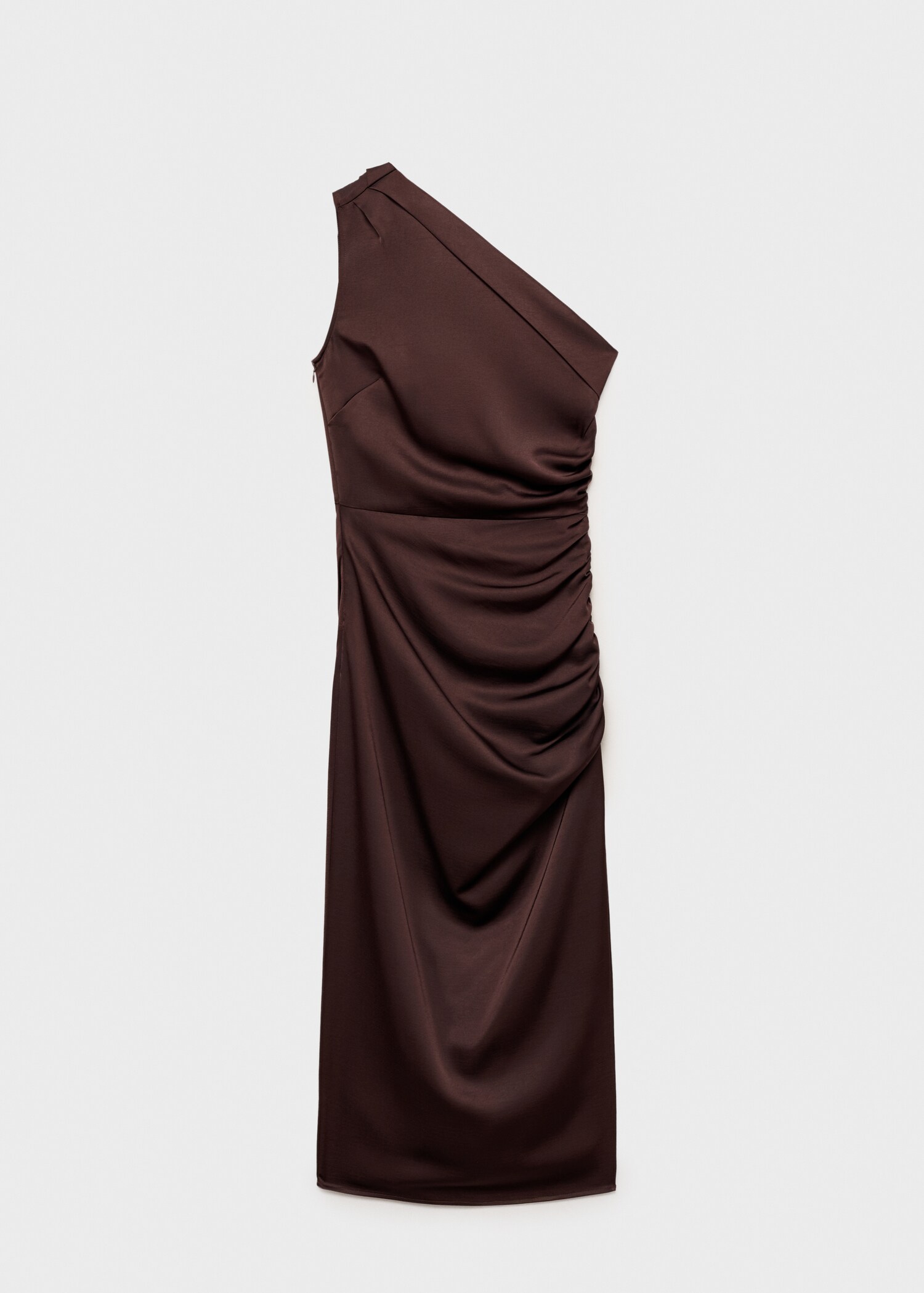 Asymmetrisches Kleid aus Satin mit seitlicher Raffung - Artikel ohne Model