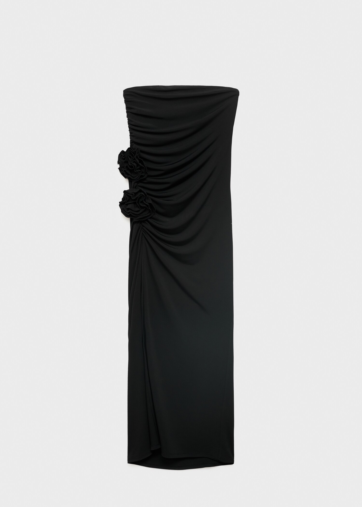 Axelbandslös klänning med blomdetalj - Artikel utan modell