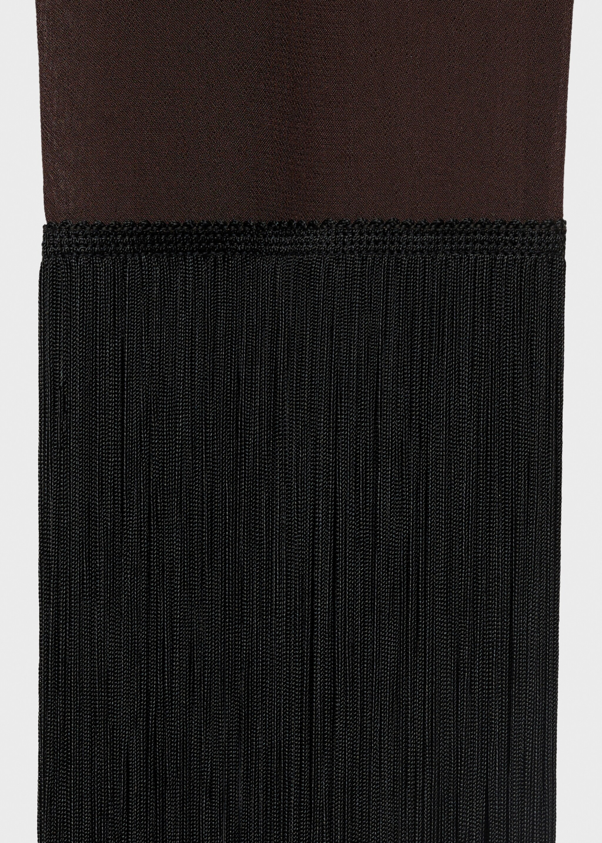 Blusa asimétrica fular detalle flecos - Detalle del artículo 0, Marrón. Ref: 87019070-00.