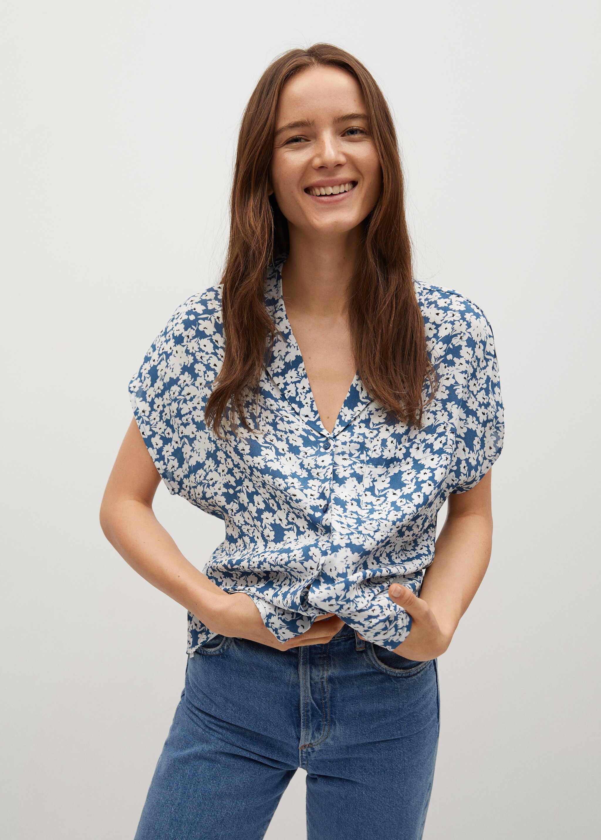 Camisa fluida estampada - Plano medio
