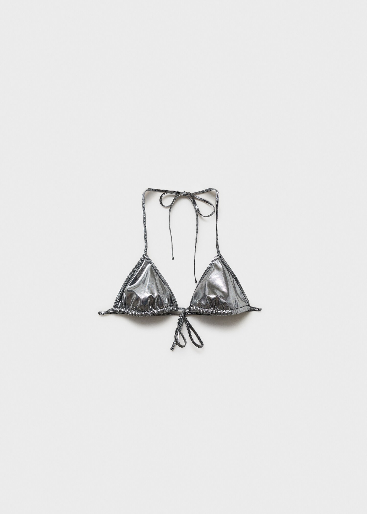 Metallic-effect triangle bikini top - Article without model