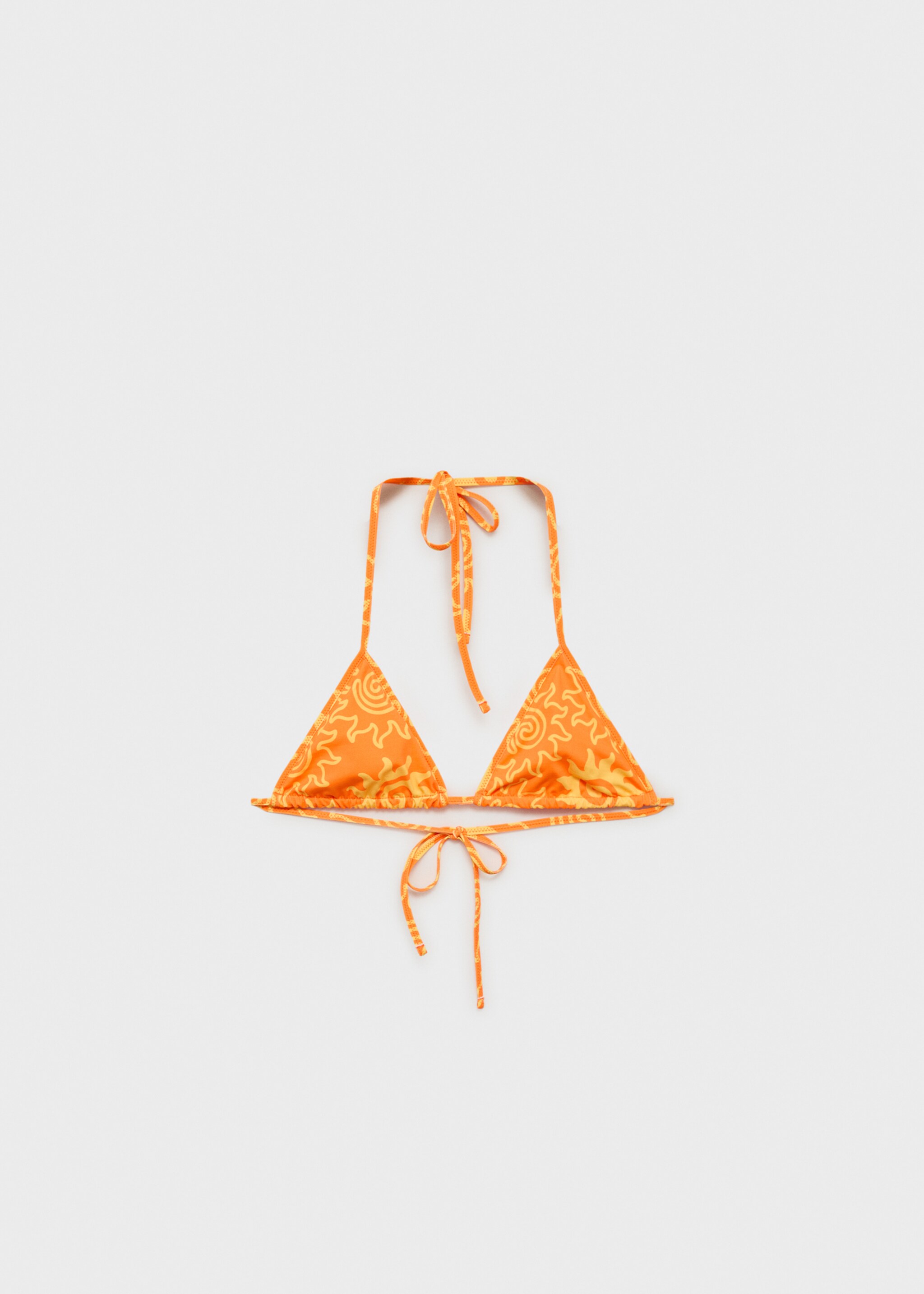 Printed bikini top - Article without model, Orange. Ref: 87019221-00.