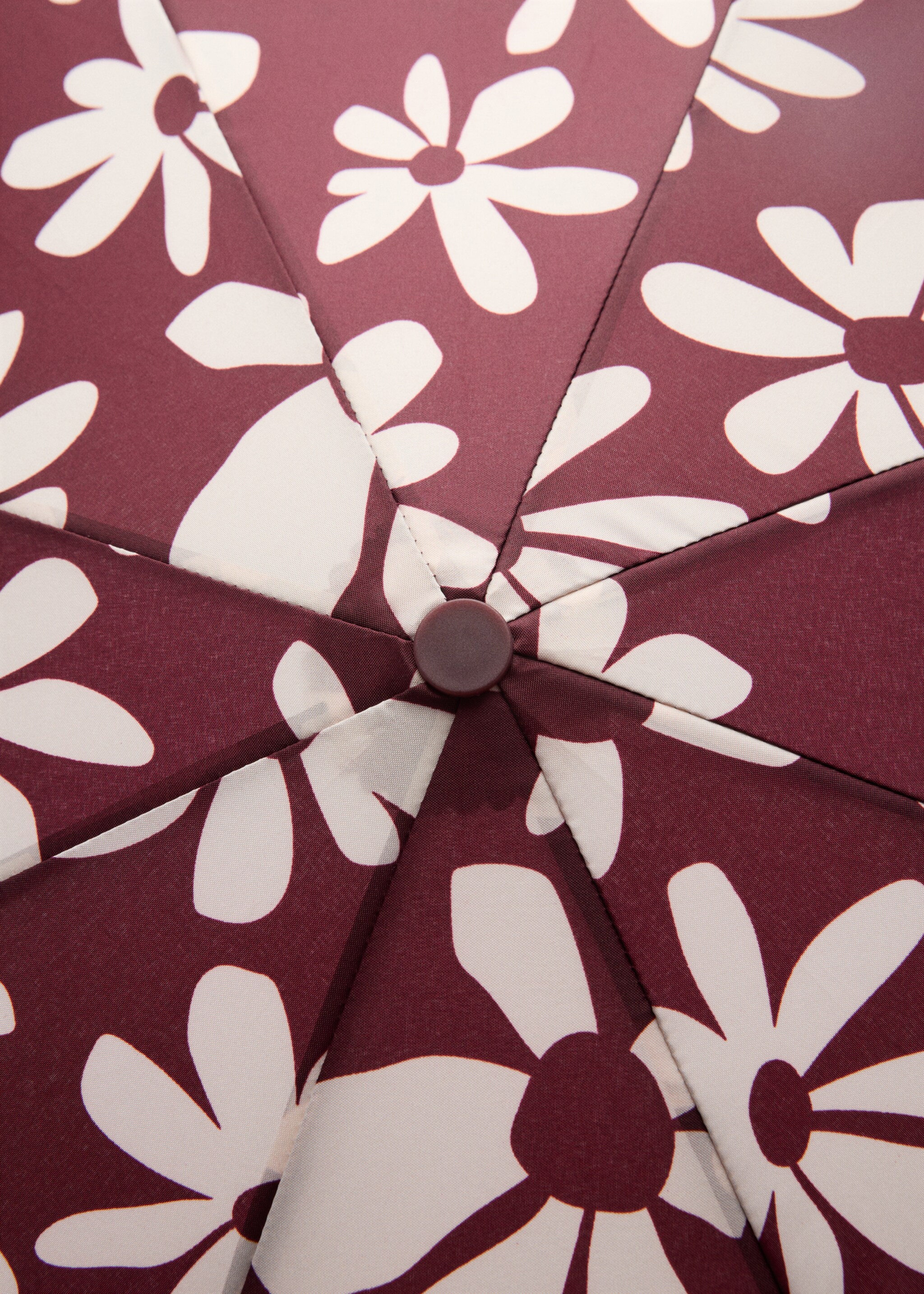 Flower print umbrella - Details of the article 1, Burgundy. Ref: 87020236-00.