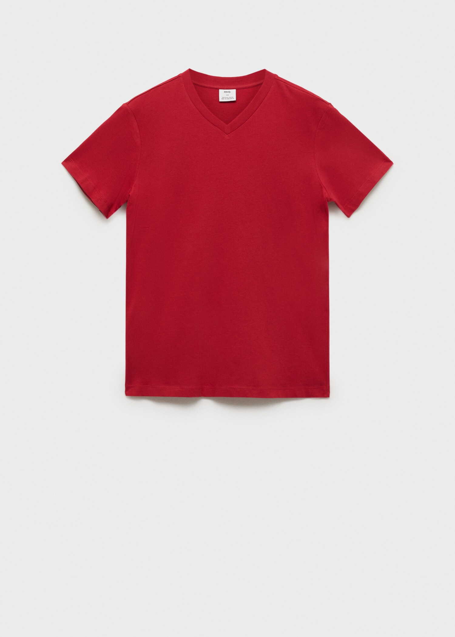 Camiseta 100% algodón cuello pico slim fit - Artículo sin modelo