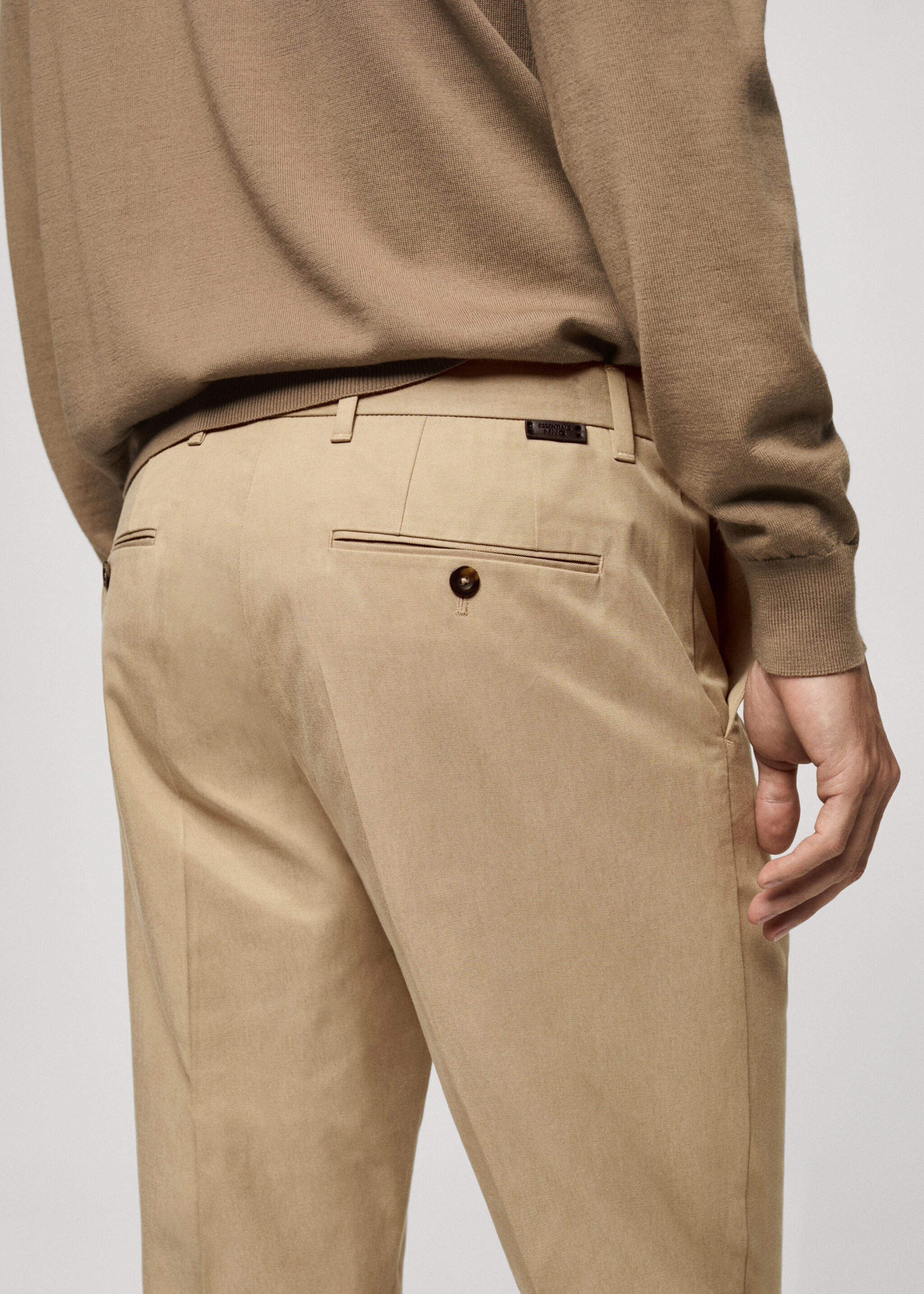 Pantalon coton regular-fit - Détail de l'article 2, Beige. Ref: 87020252-00.