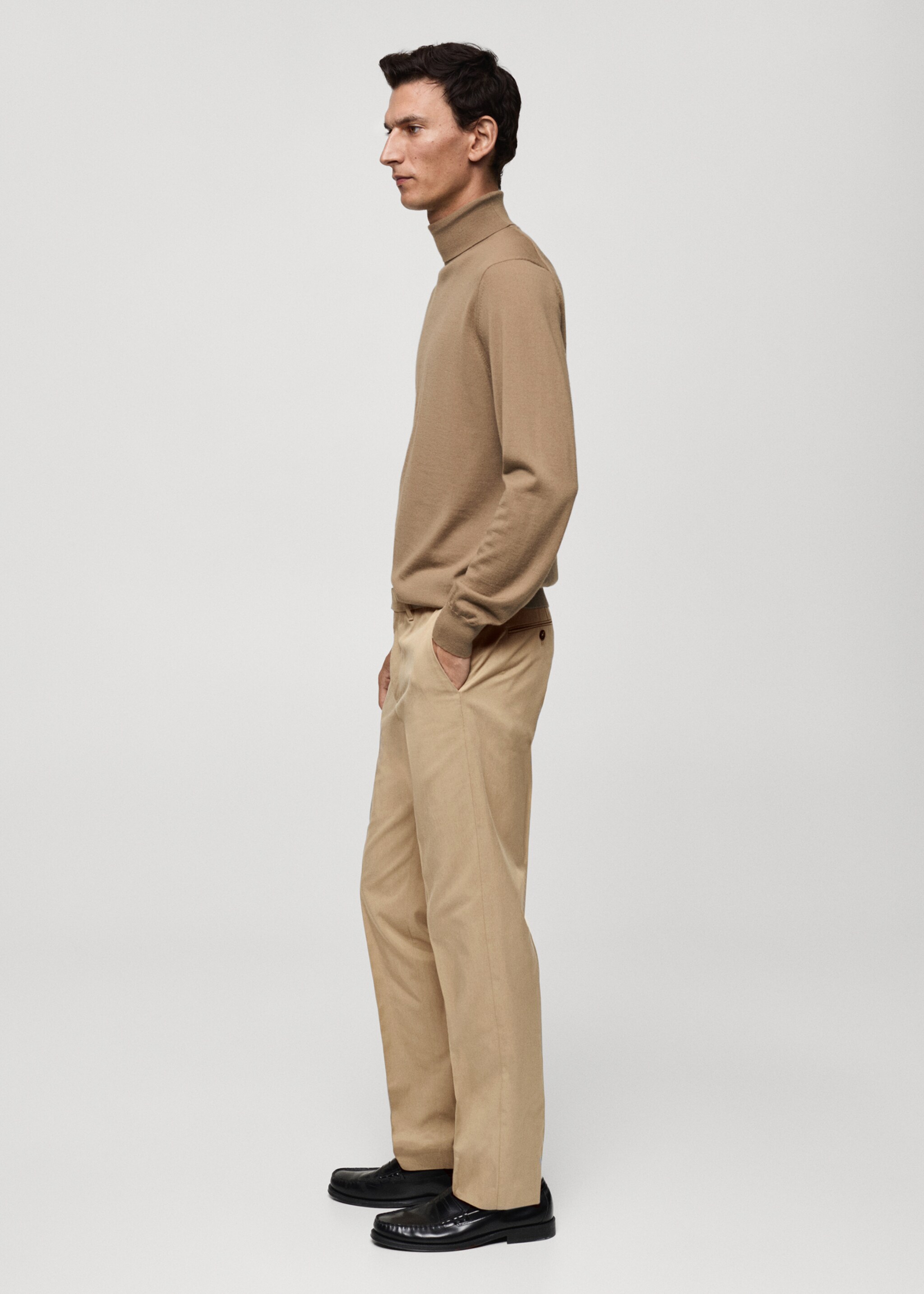 Pantalon coton regular-fit - Détail de l'article 6, Beige. Ref: 87020252-00.